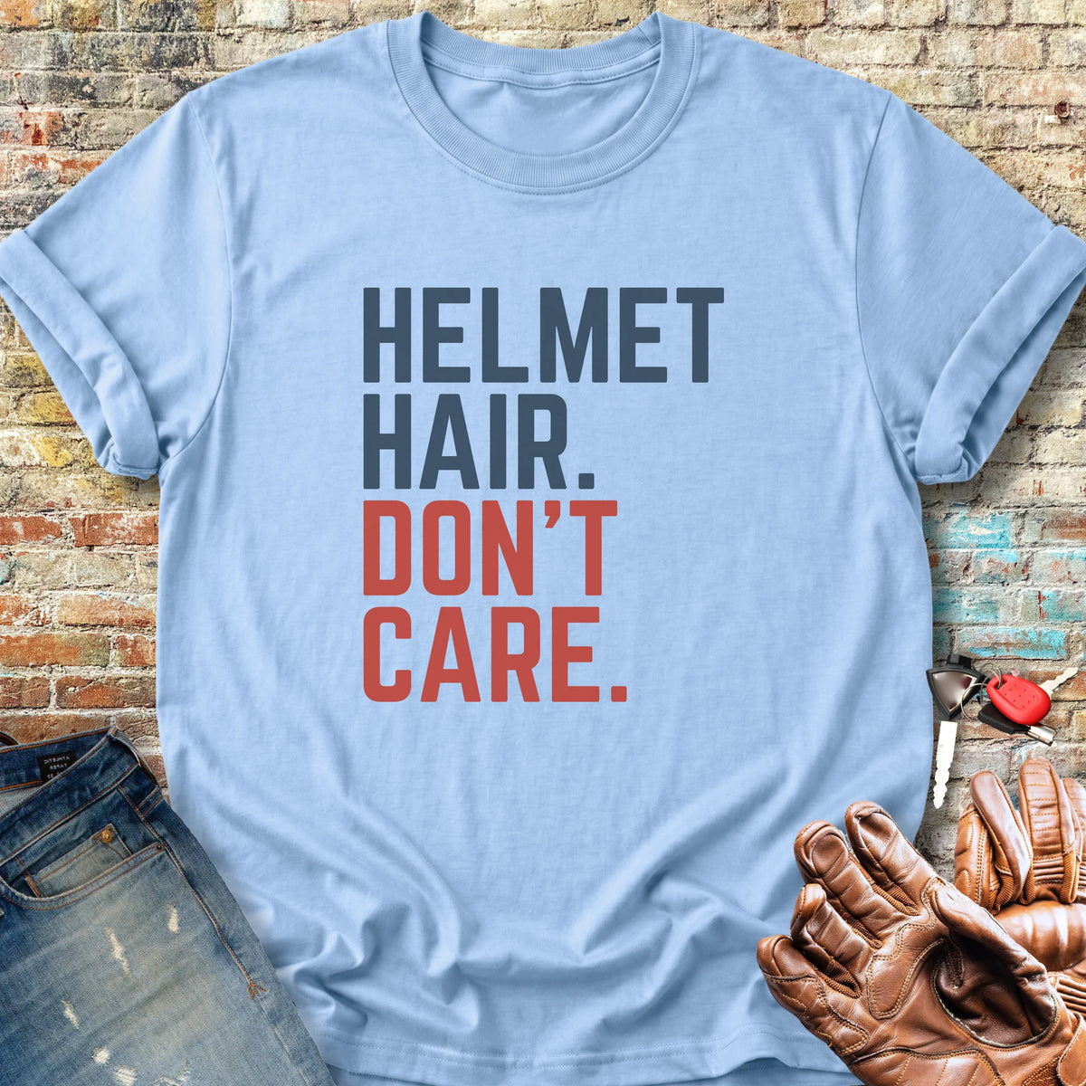 Don't Care Classic T-Shirt - Light Blue