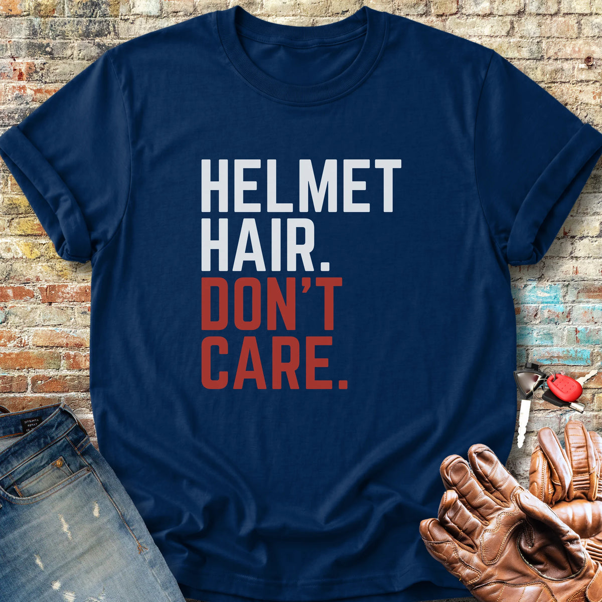 Don't Care Classic T-Shirt - Navy