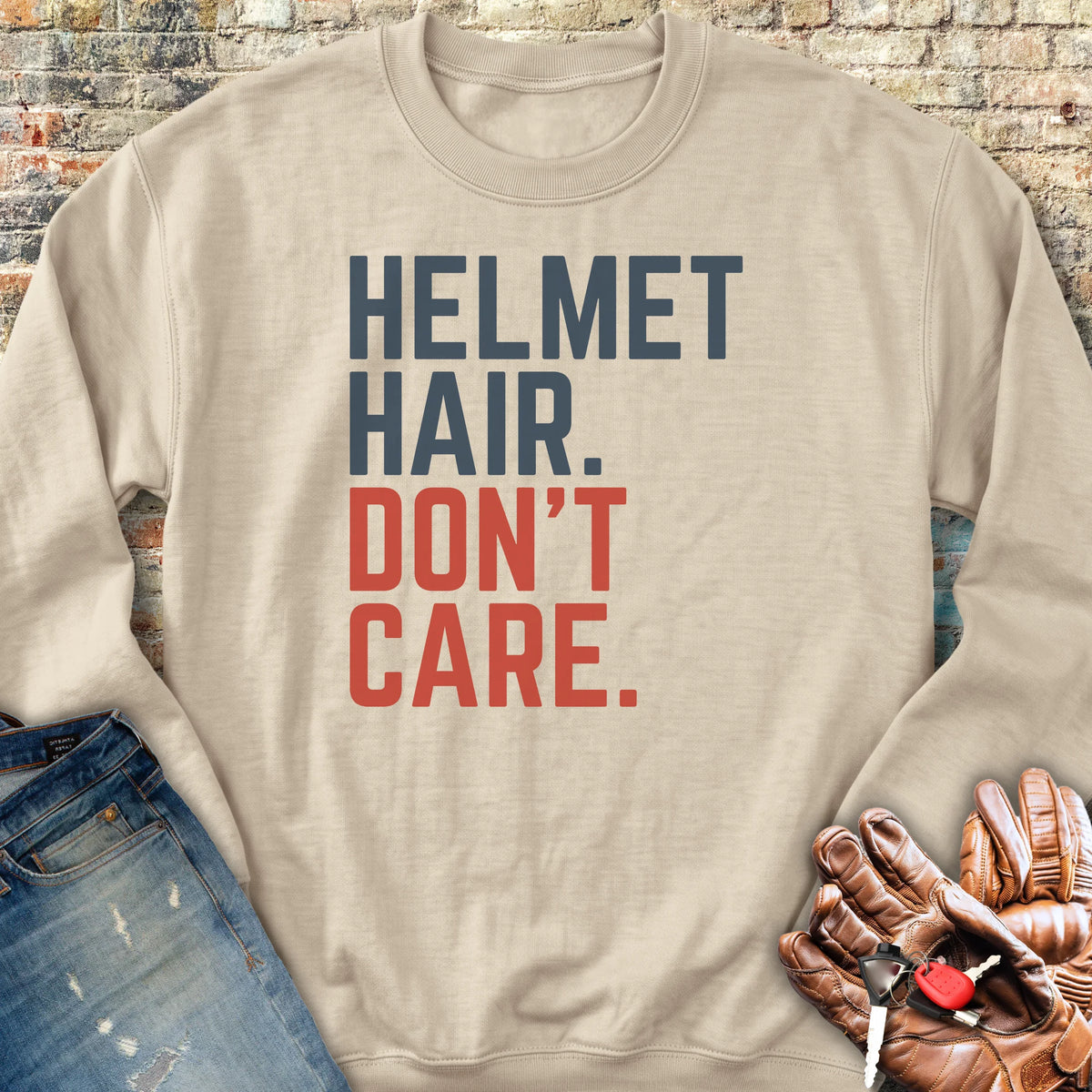 Don't Care Sweatshirt - Sand