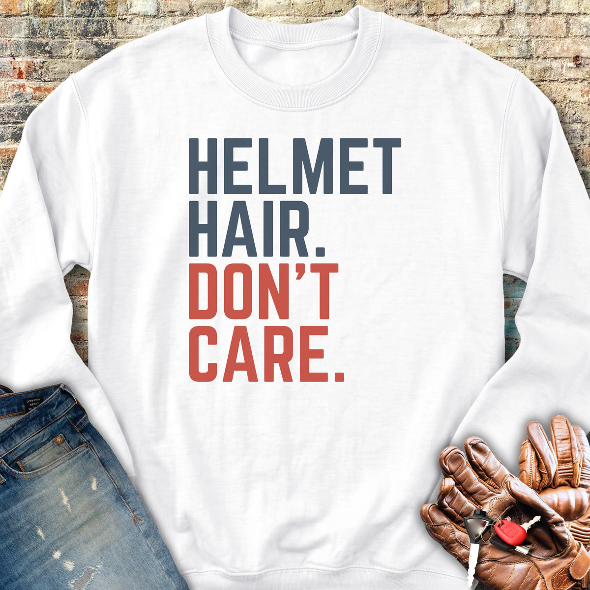Don't Care Sweatshirt - White