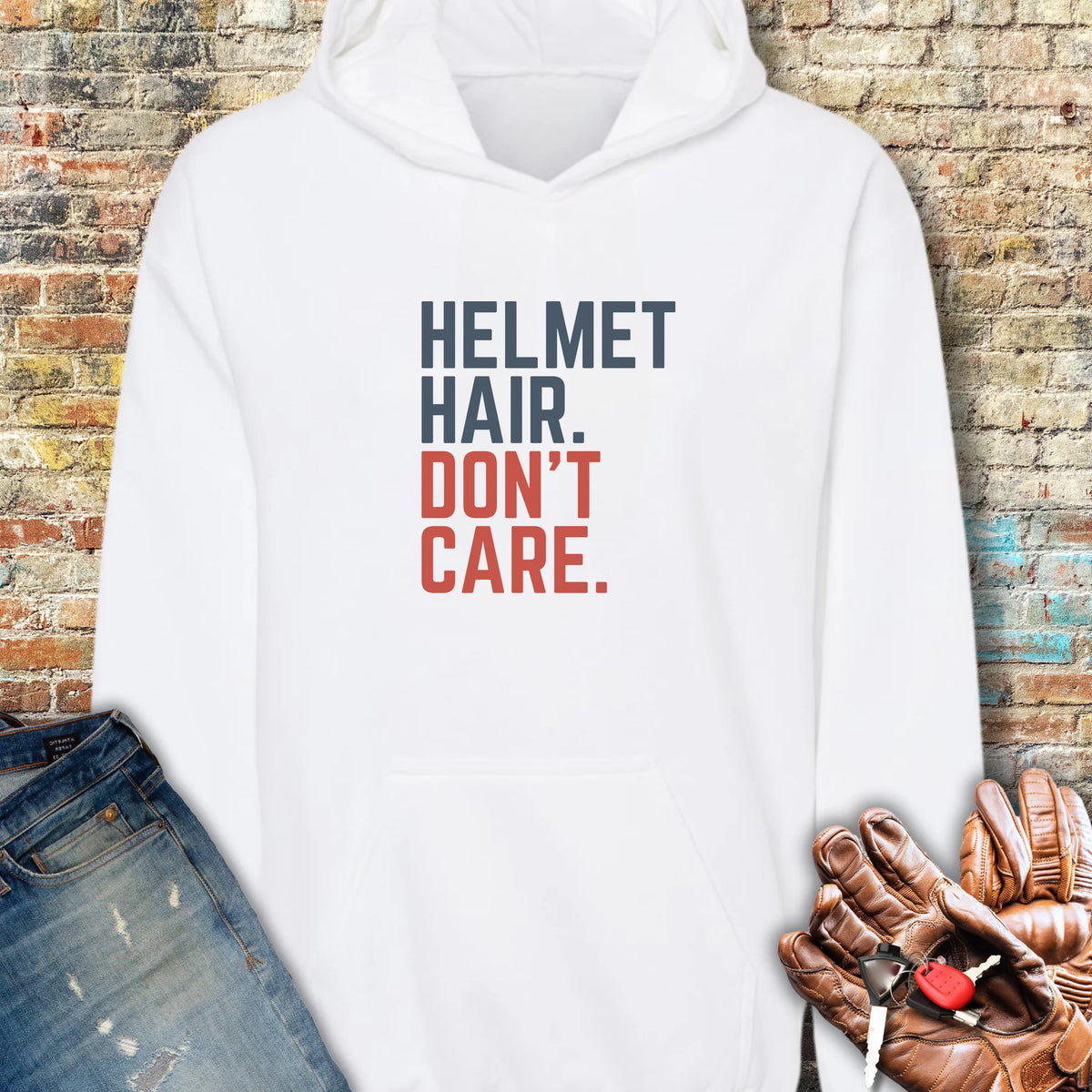 Don't Care Hoodie - White