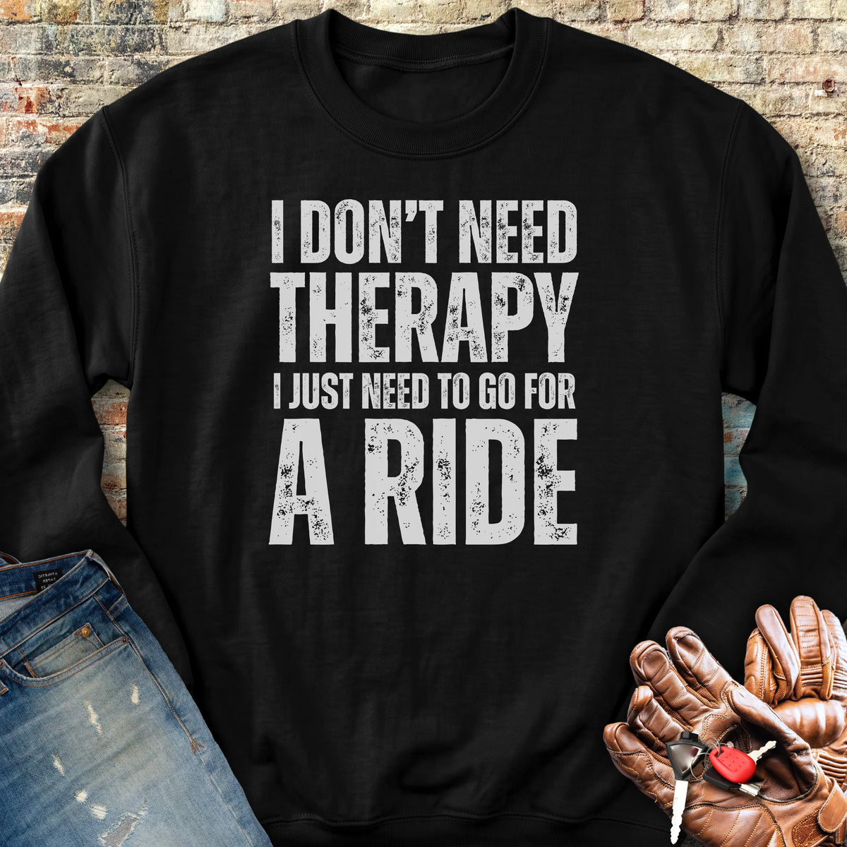 Don't Need Therapy Sweatshirt - Black