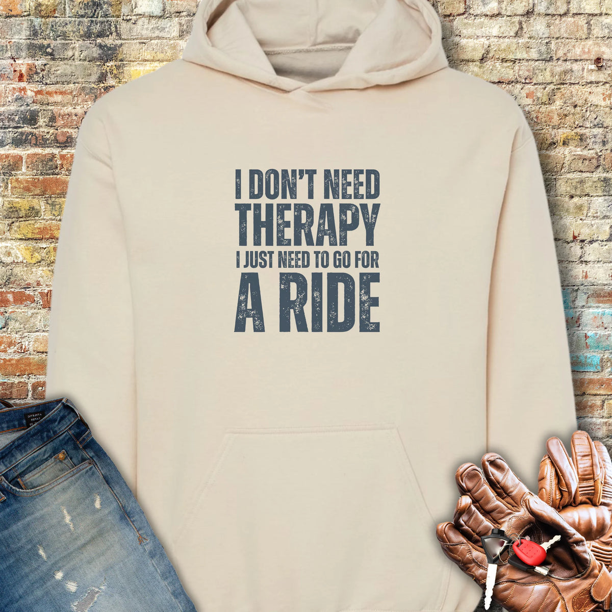 Don't Need Therapy Hoodie - Sand