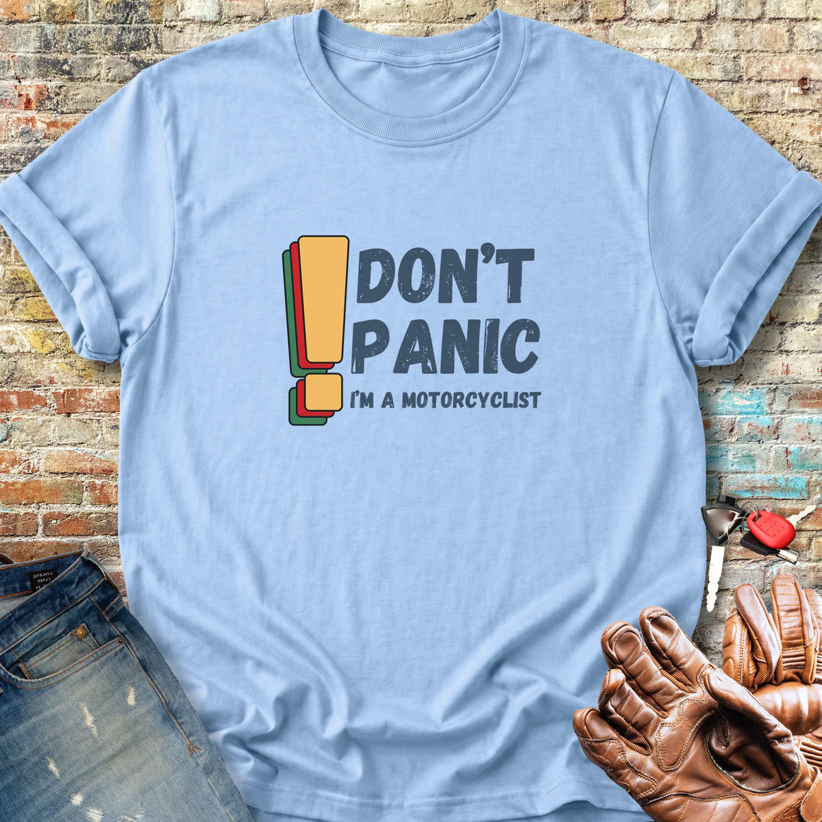 Don't Panic! Classic T-Shirt - Light Blue
