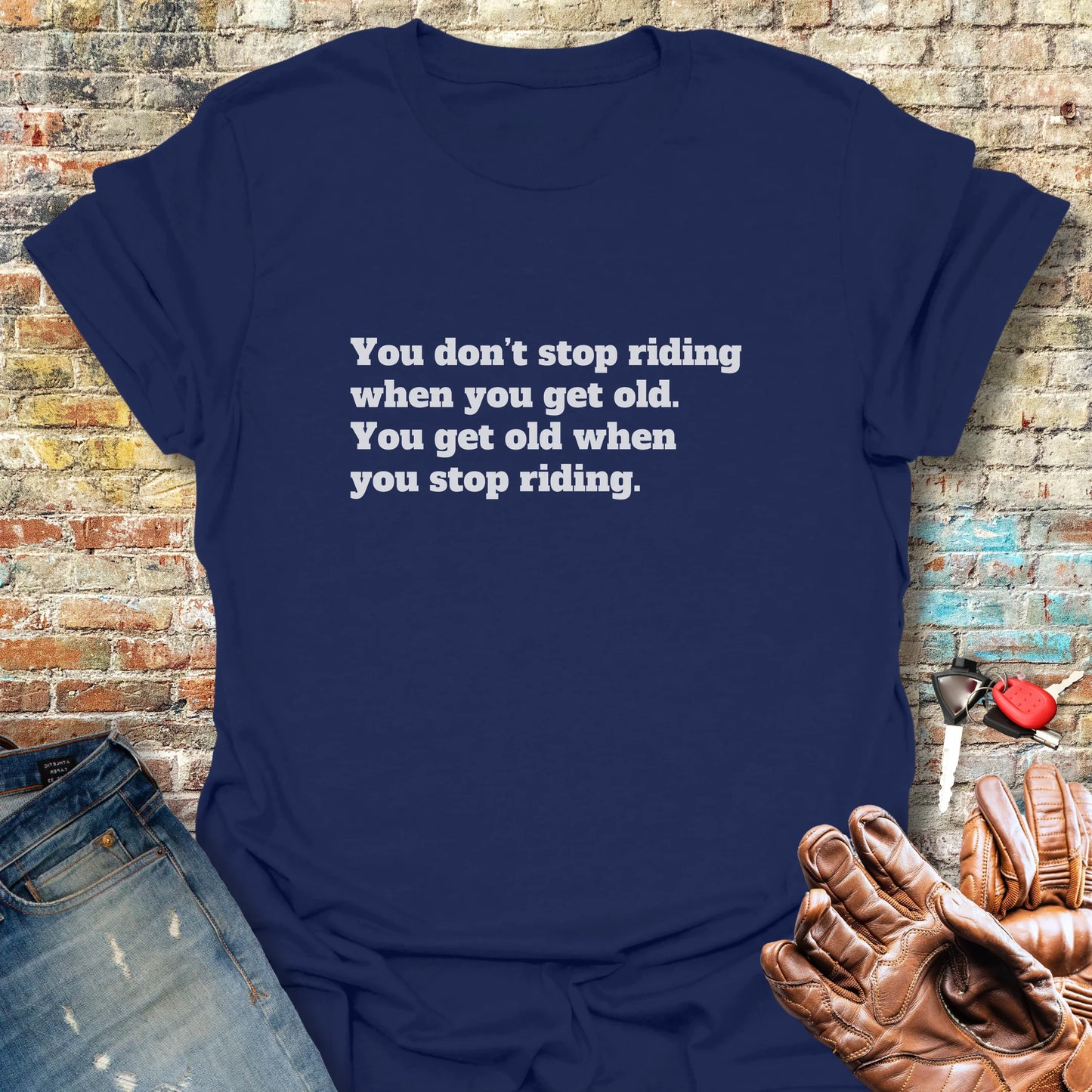 Don't Stop Riding T-Shirt - Navy