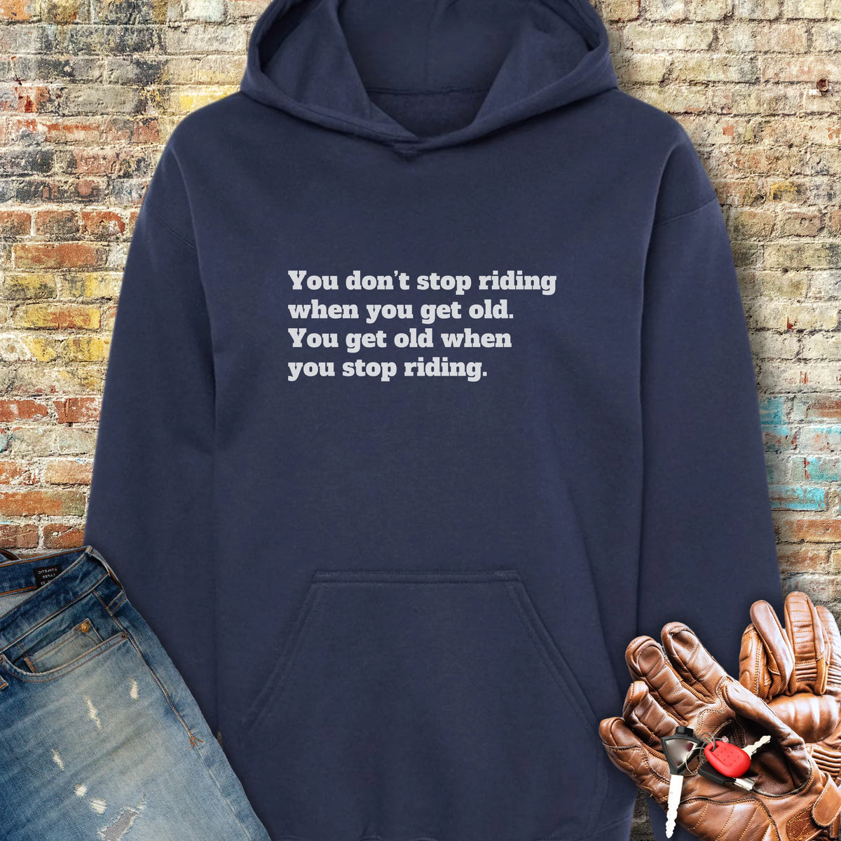 Don't Stop Riding Hoodie - Navy