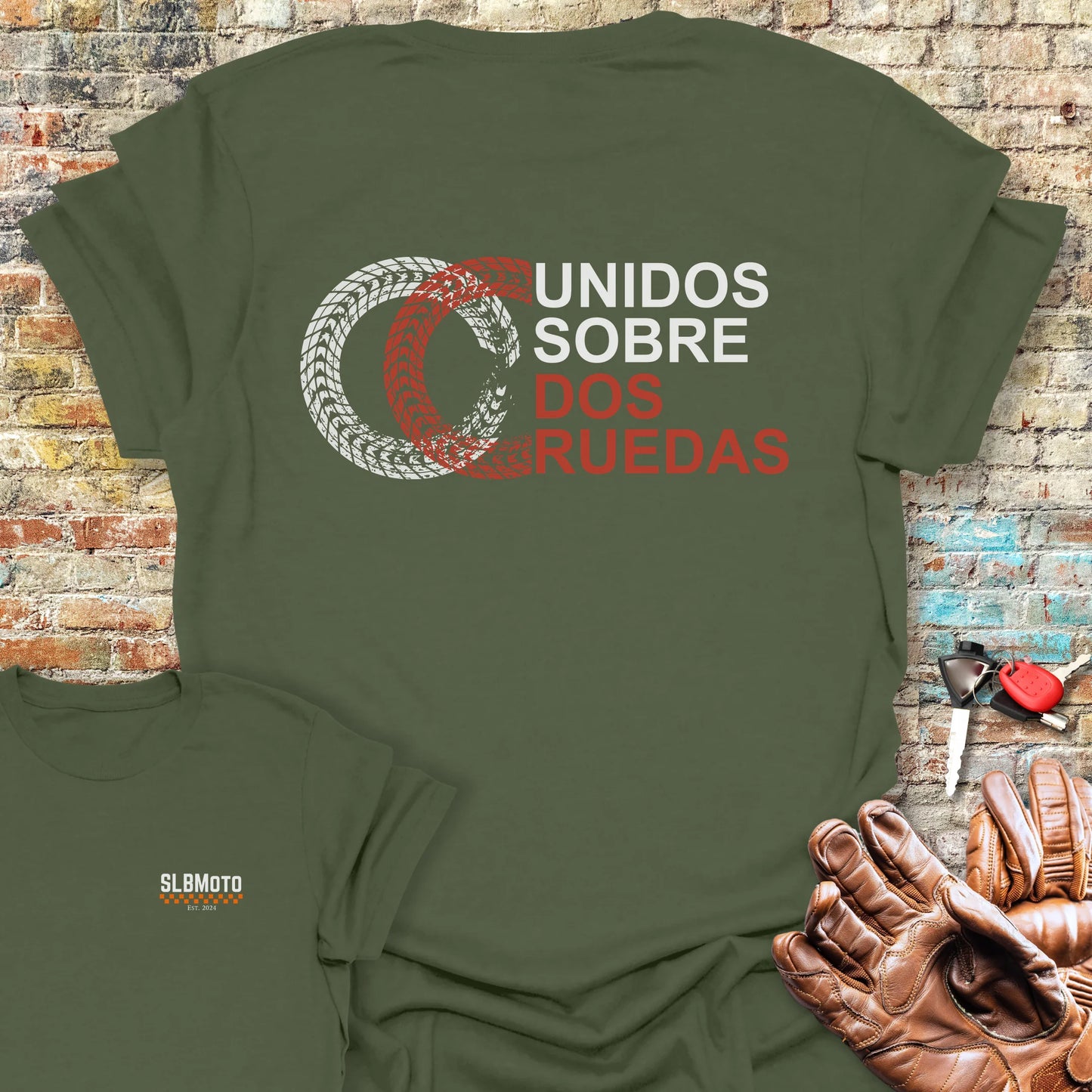 Dos Ruedas Back Print T-Shirt - Military Green