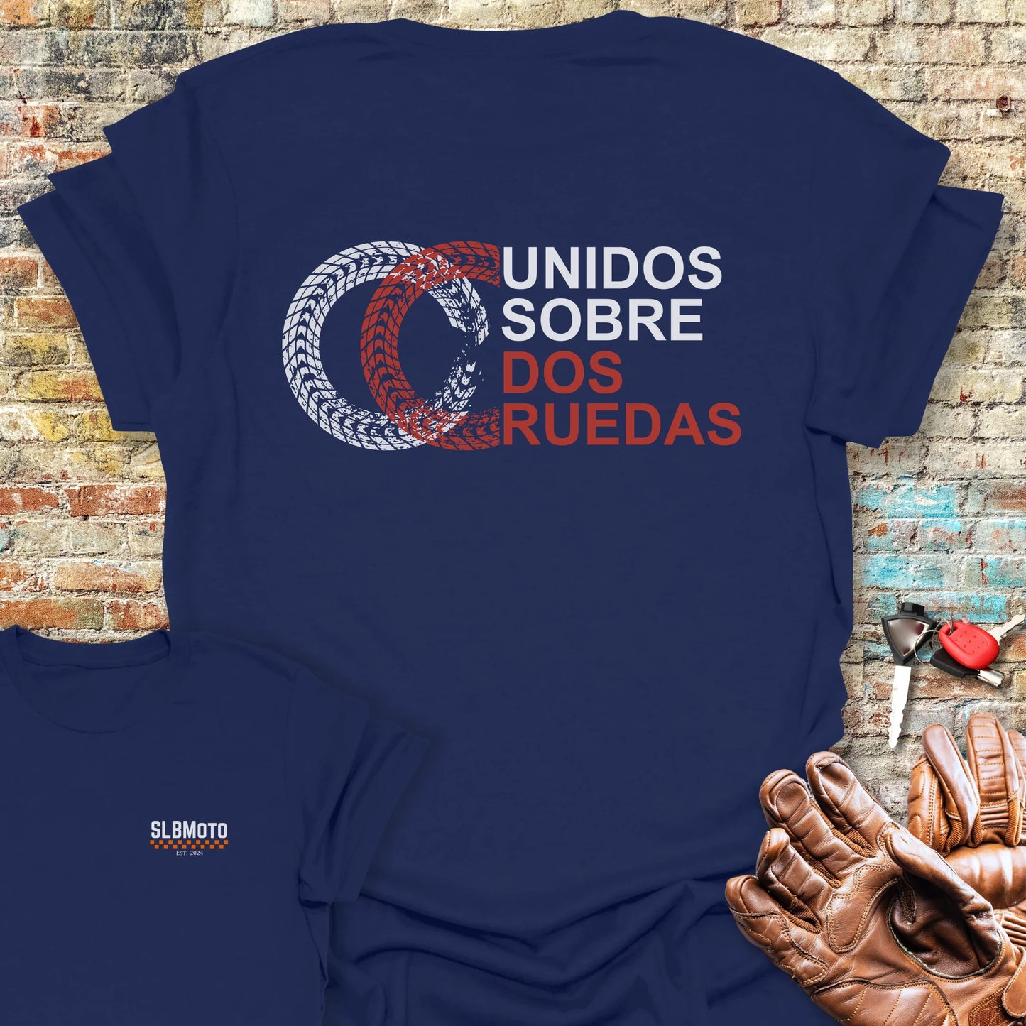 Dos Ruedas Back Print T-Shirt - Navy