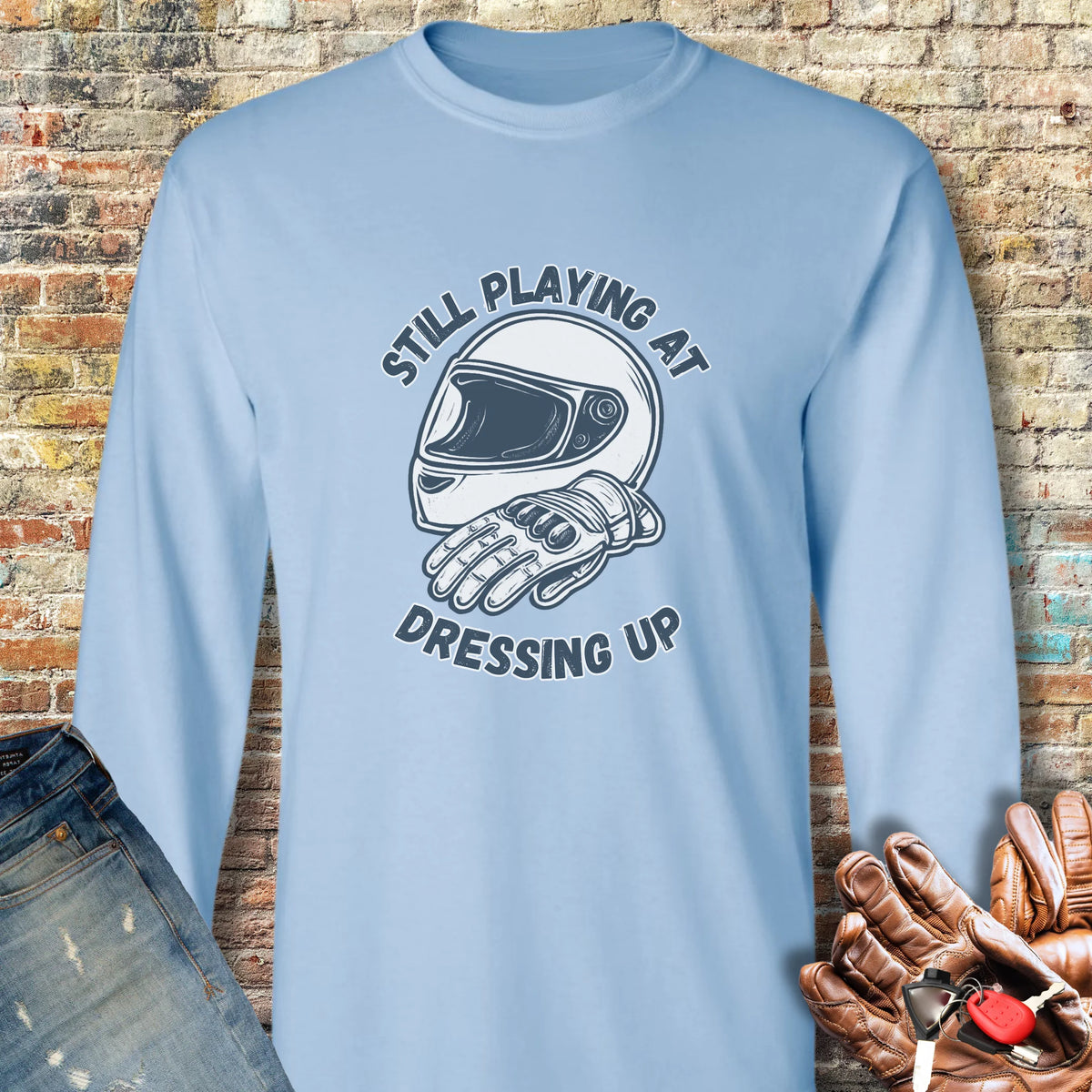 Dressing Up Long Sleeve T-Shirt - Light Blue