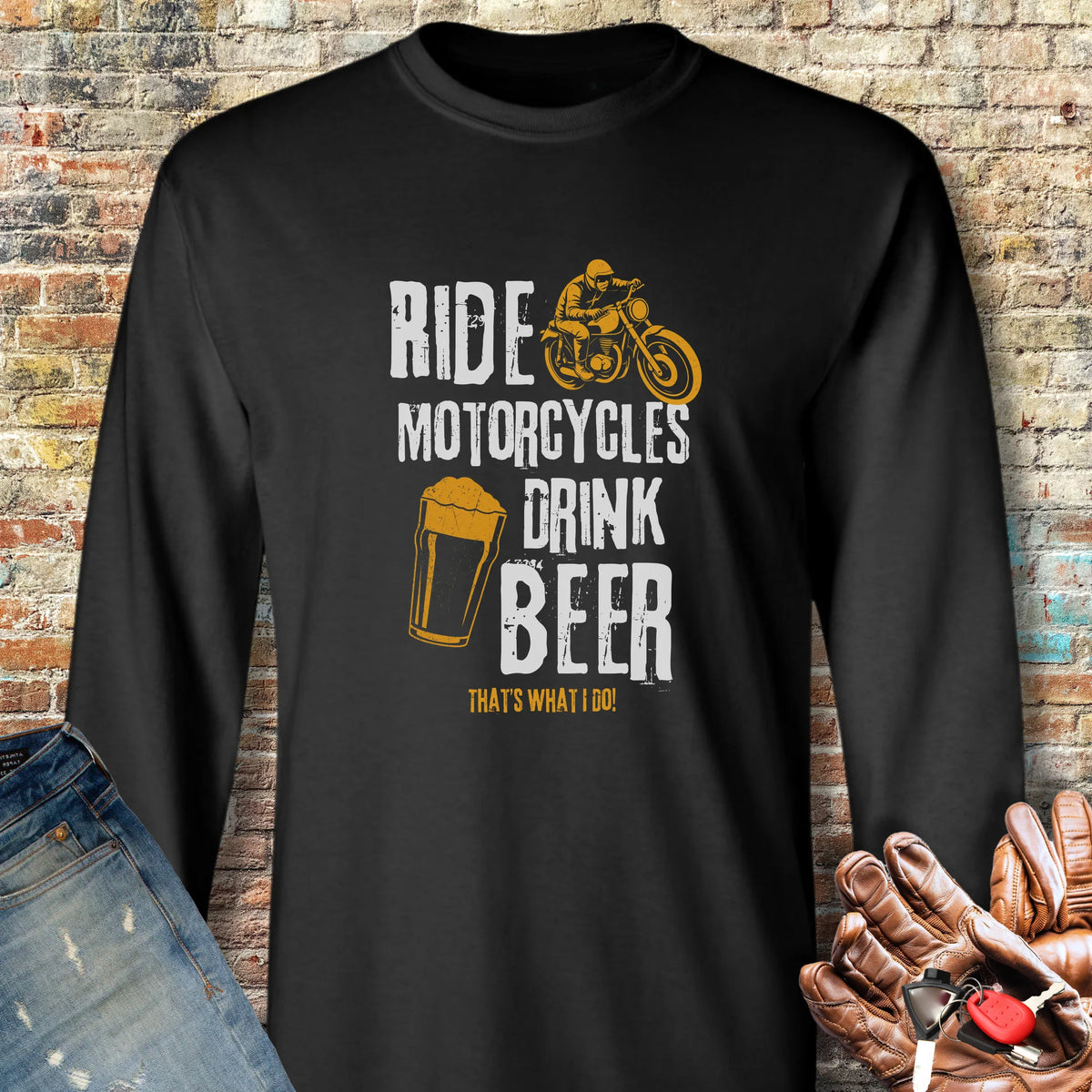 Drink Beer Long Sleeve T-Shirt - Black
