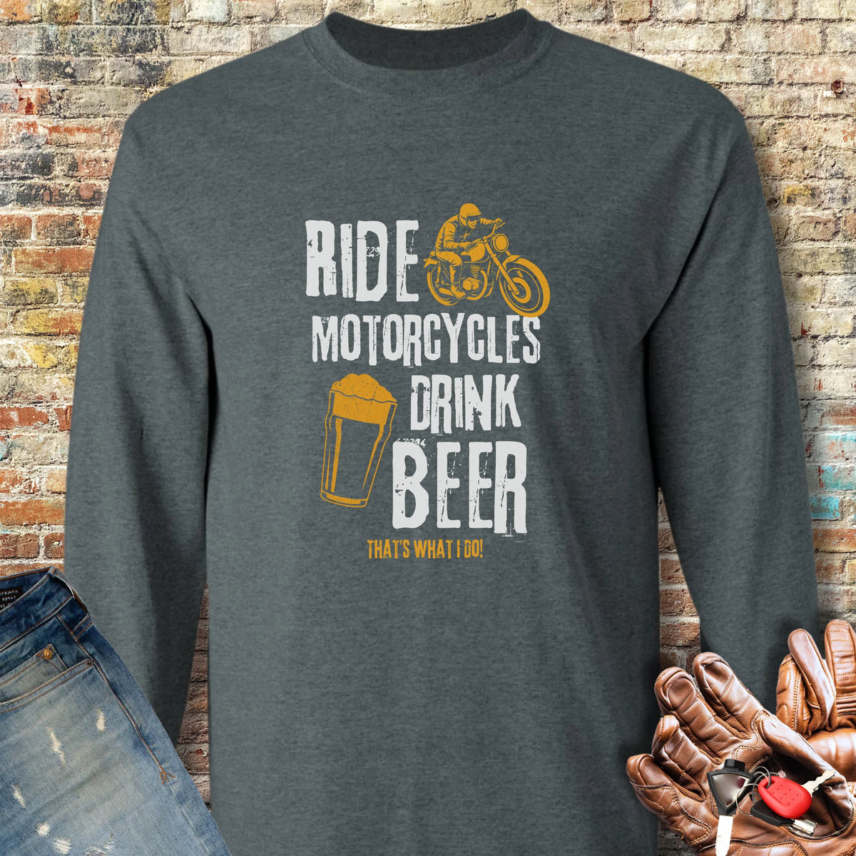 Drink Beer Long Sleeve T-Shirt - Dark Heather