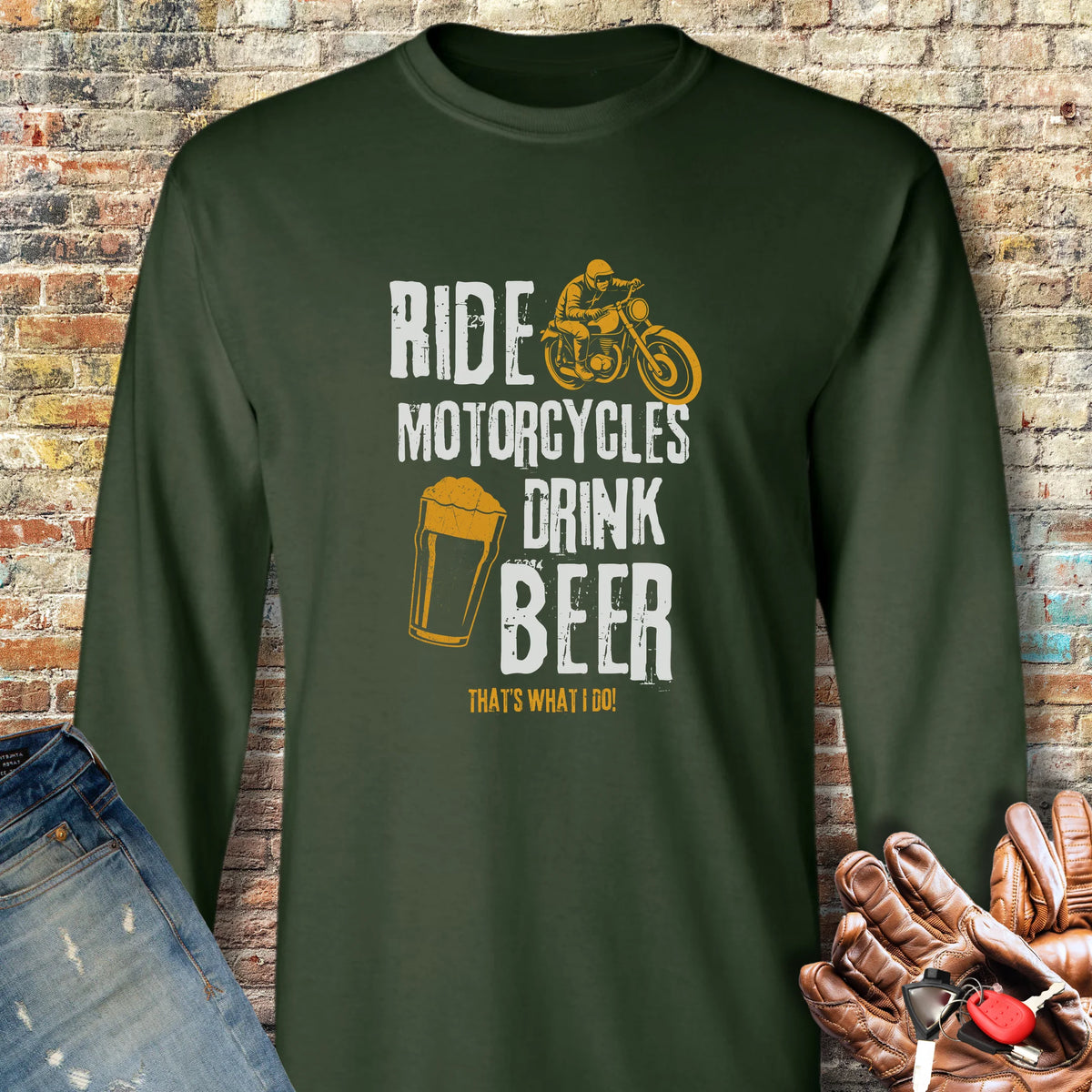 Drink Beer Long Sleeve T-Shirt - Forest Green