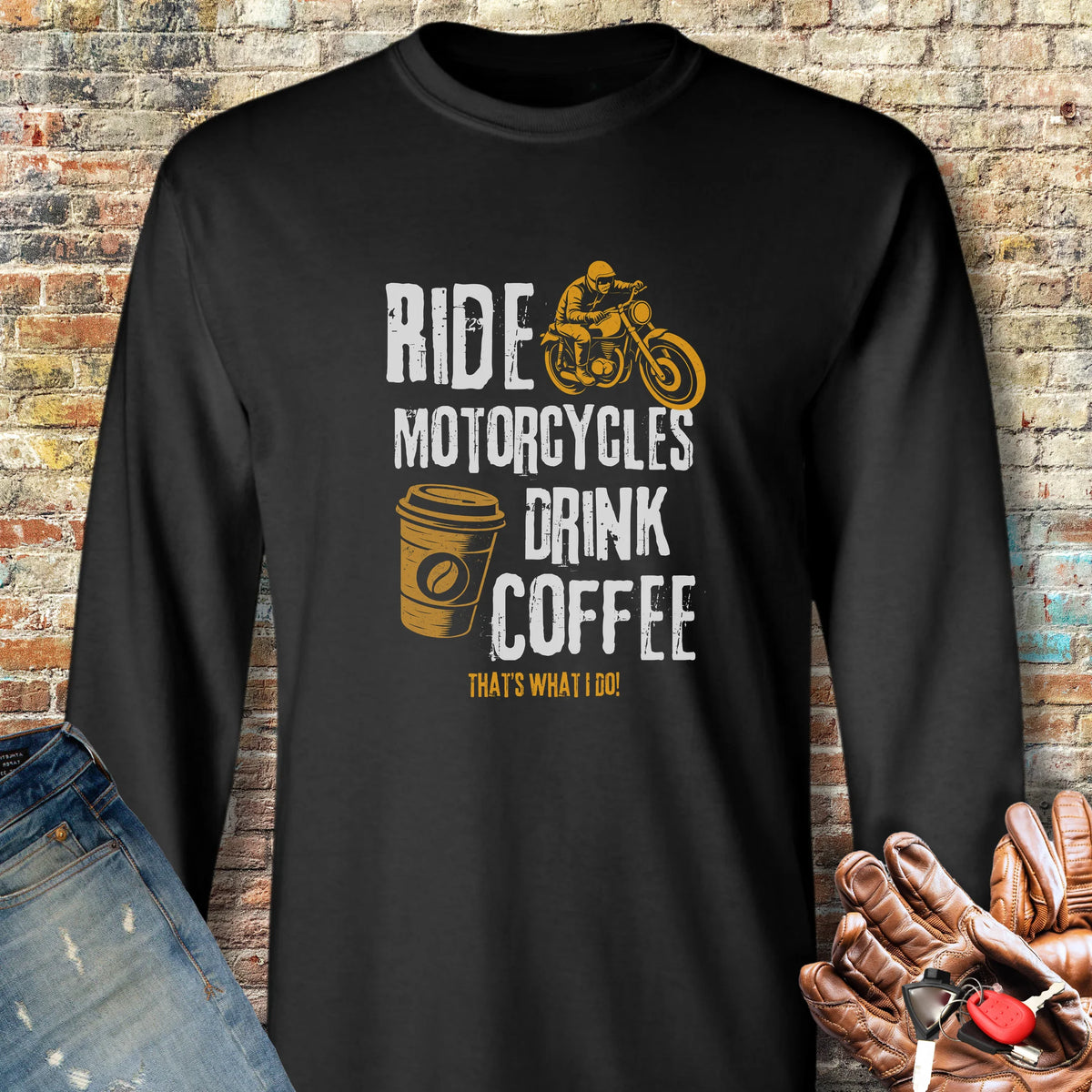 Drink Coffee Long Sleeve T-Shirt - Black