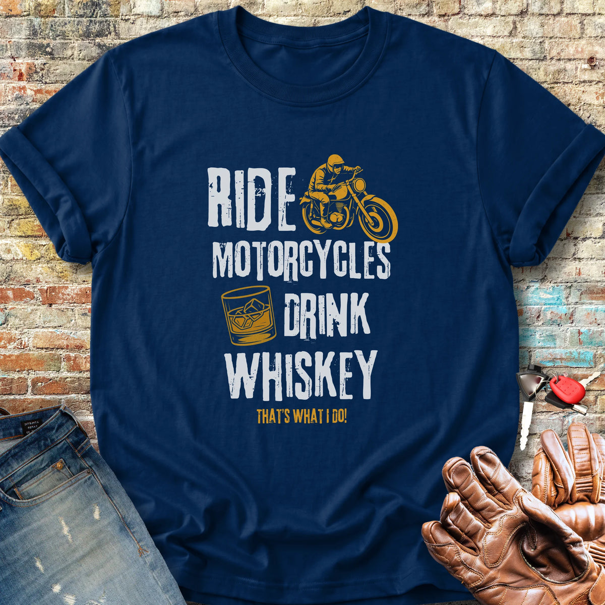 Drink Whiskey Classic T-Shirt - Navy