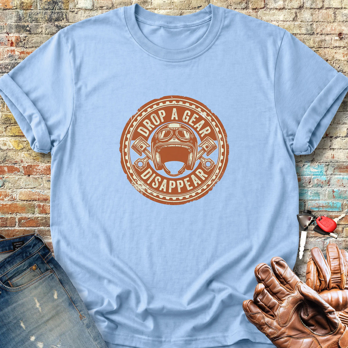 Drop A Gear Classic T-Shirt - Light Blue