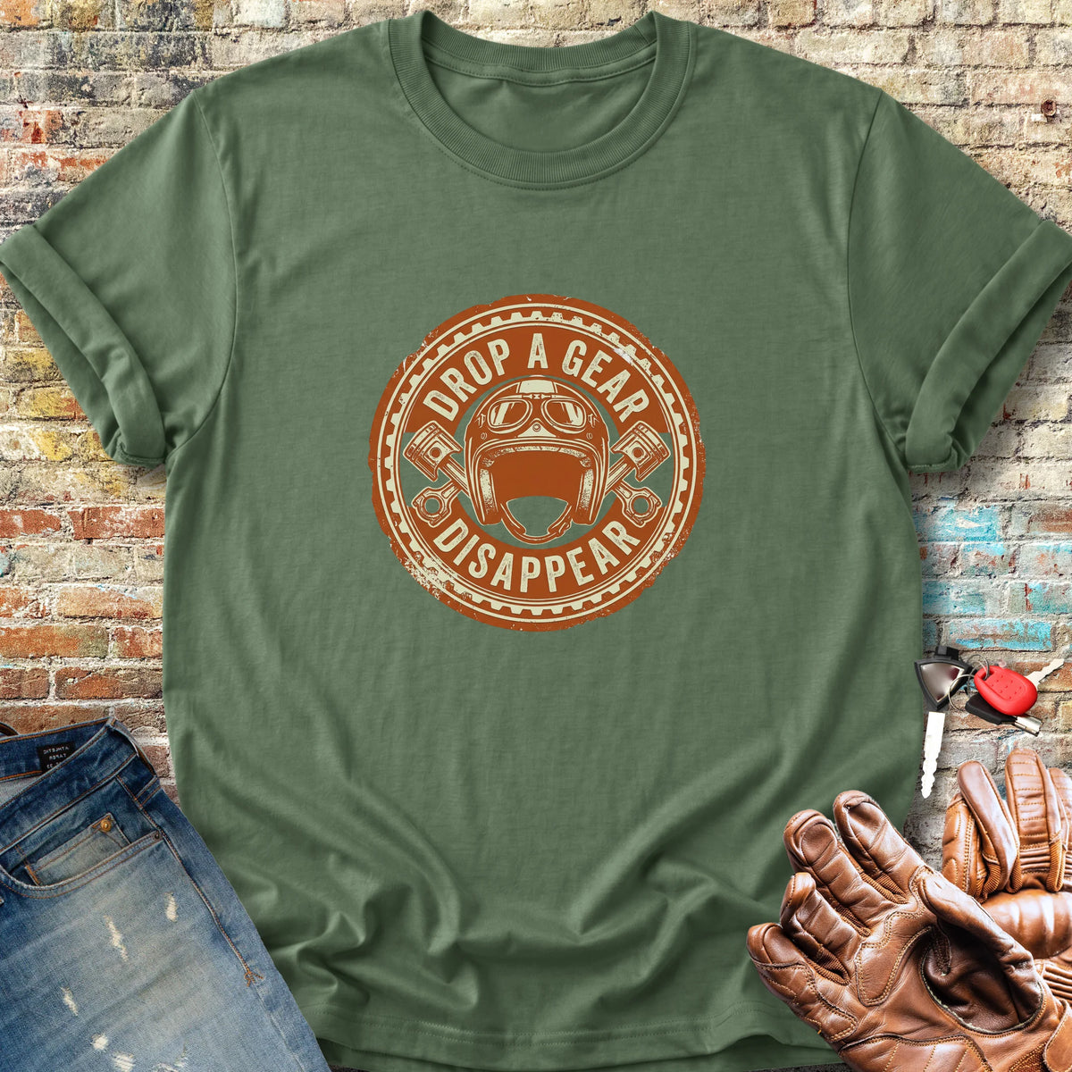 Drop A Gear Classic T-Shirt - Military Green