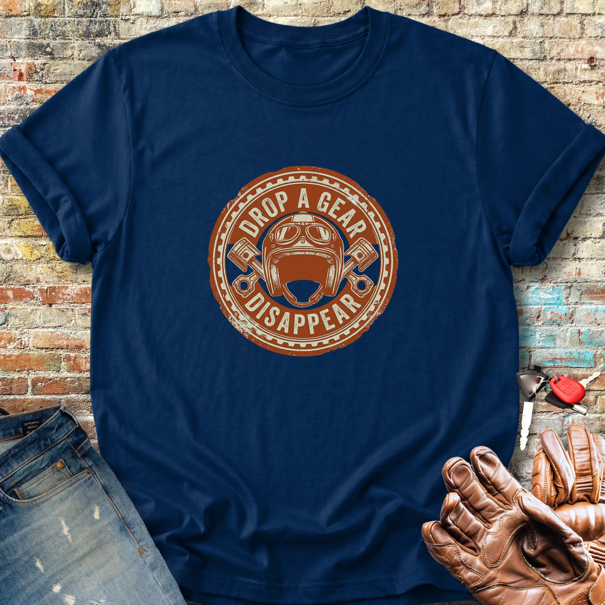 Drop A Gear Classic T-Shirt - Navy