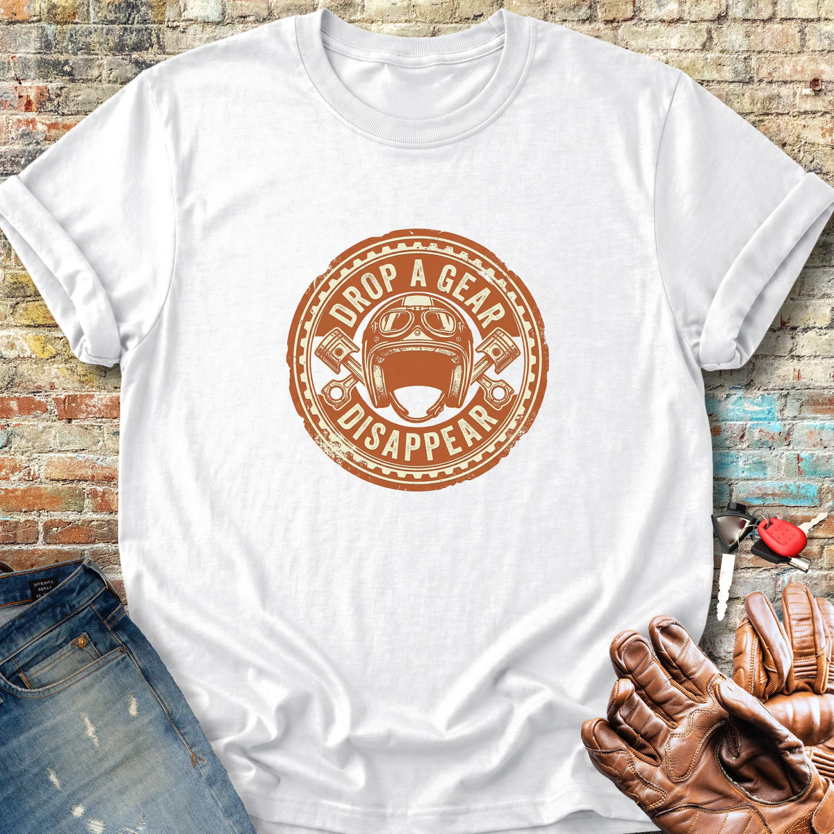 Drop A Gear Classic T-Shirt - White