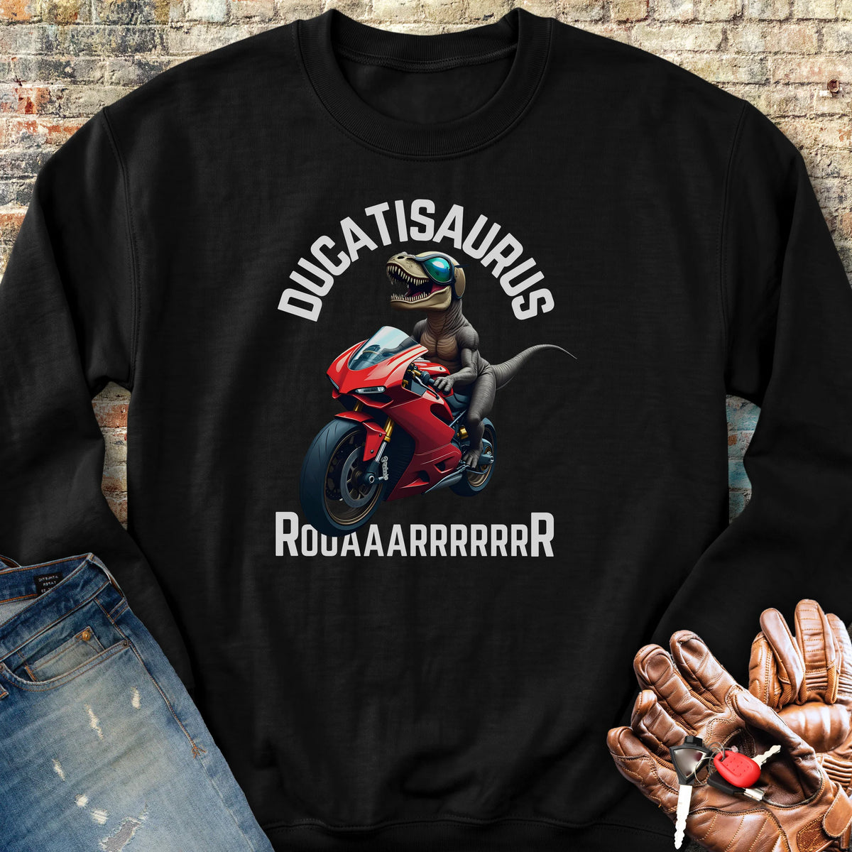 Ducatisaurus (Colour) Sweatshirt - Black