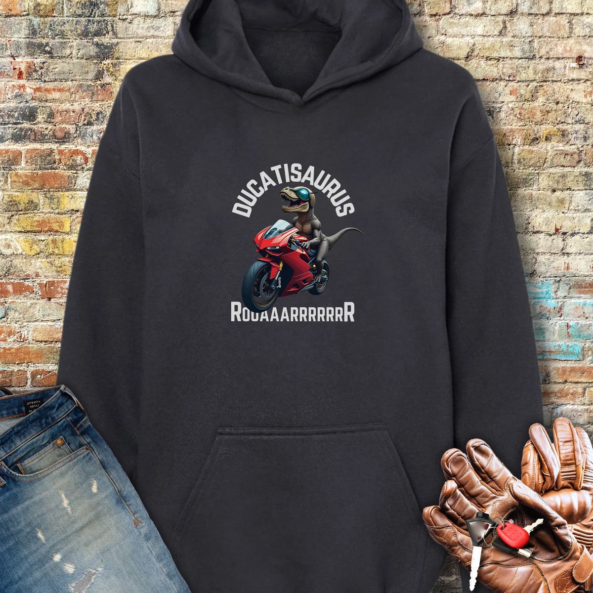 Ducatisaurus (Colour) Hoodie - Black