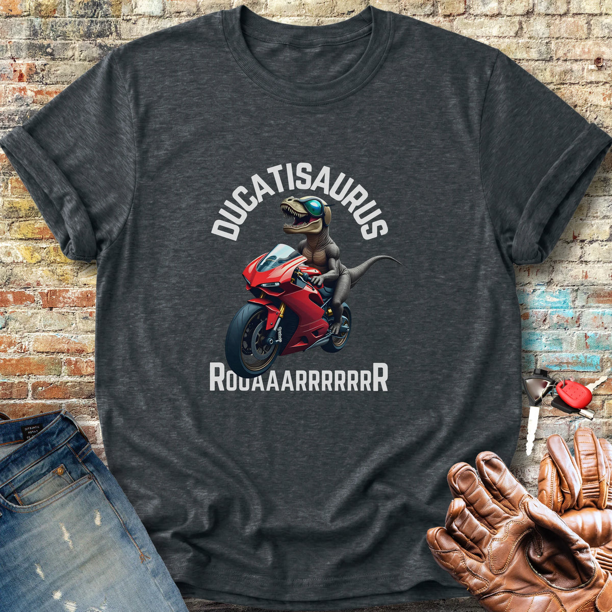 Ducatisaurus (Colour) Classic T-Shirt - Dark Heather