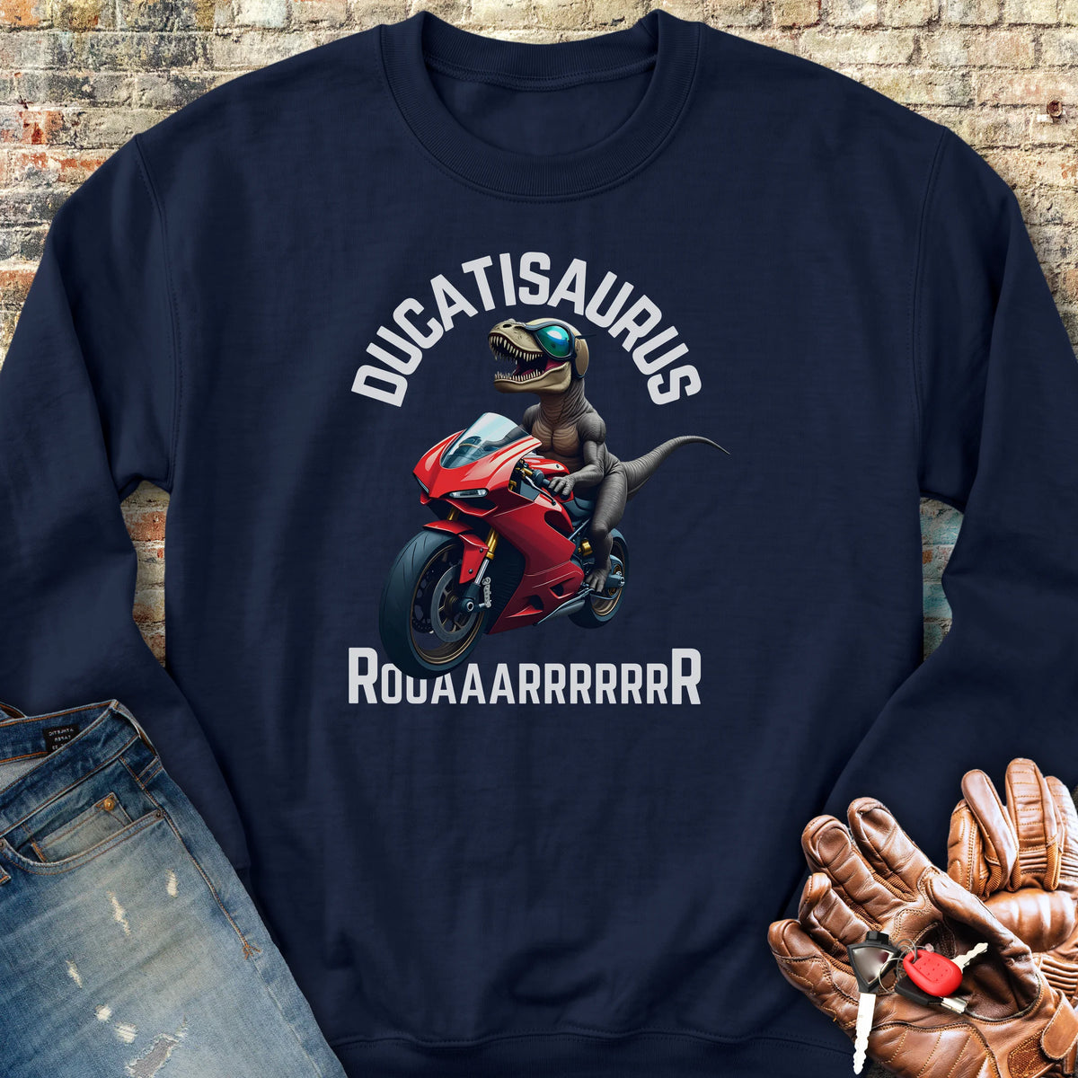 Ducatisaurus (Colour) Sweatshirt - Navy