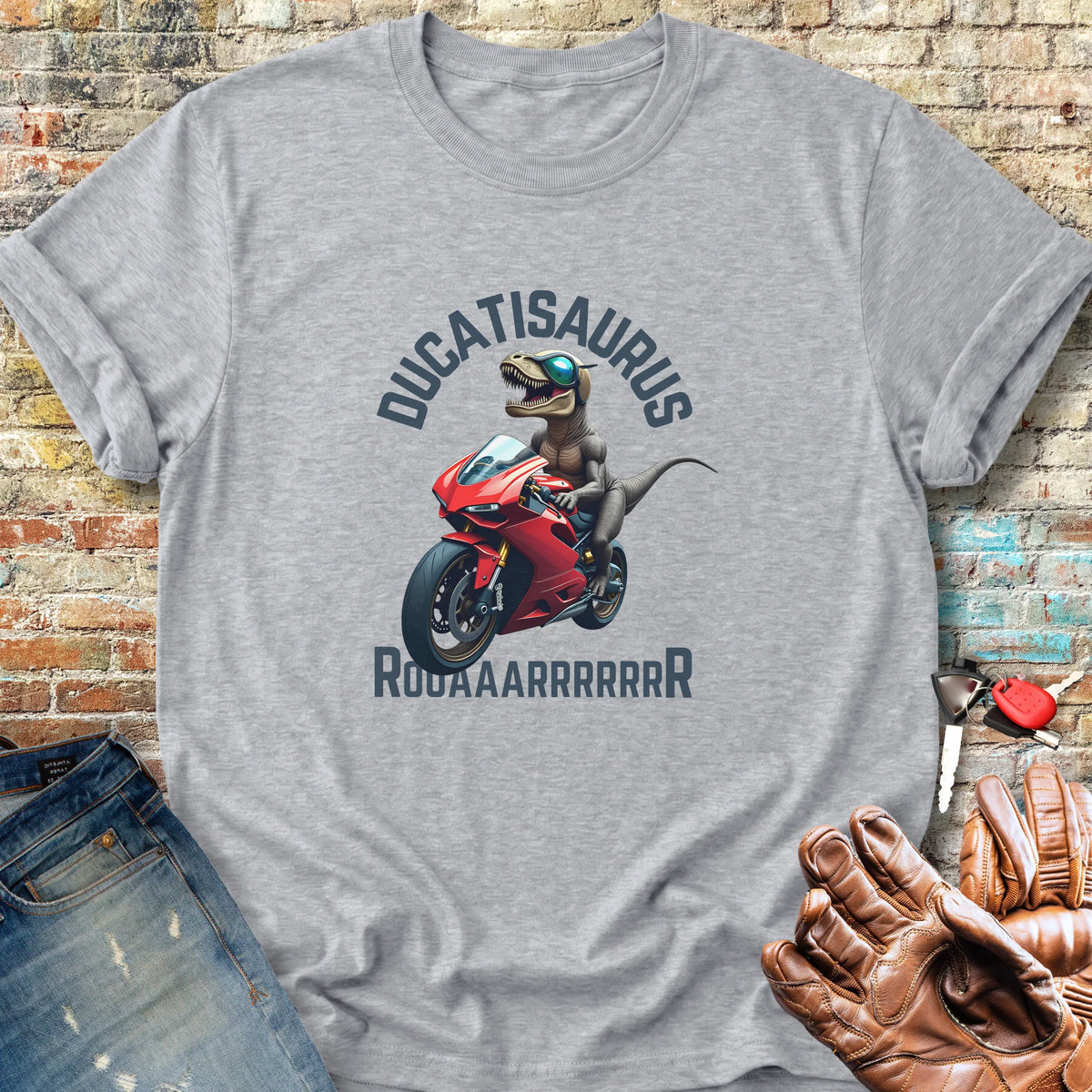 Ducatisaurus (Colour) Classic T-Shirt - Sport Grey