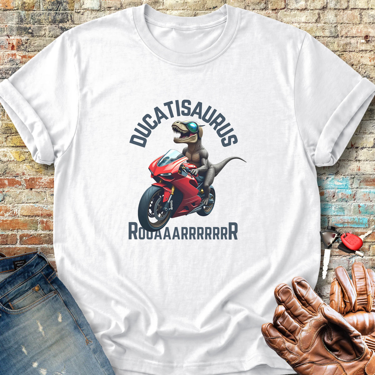 Ducatisaurus (Colour) Classic T-Shirt - White