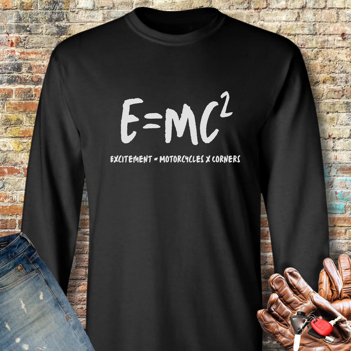 E=MC2 Long Sleeve T-Shirt - Black