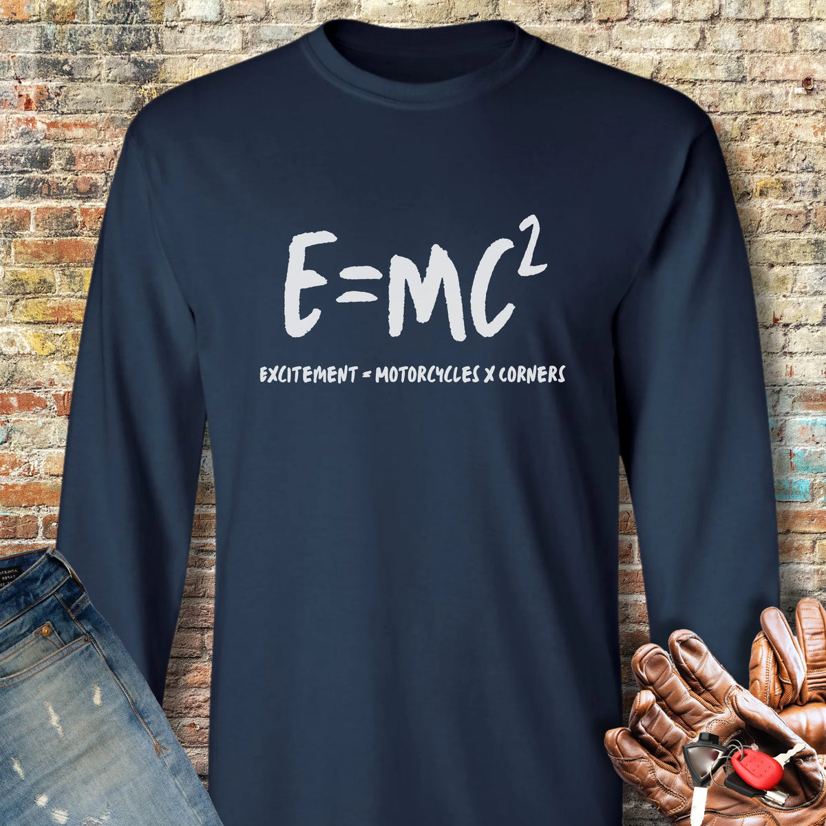 E=MC2 Long Sleeve T-Shirt - Navy
