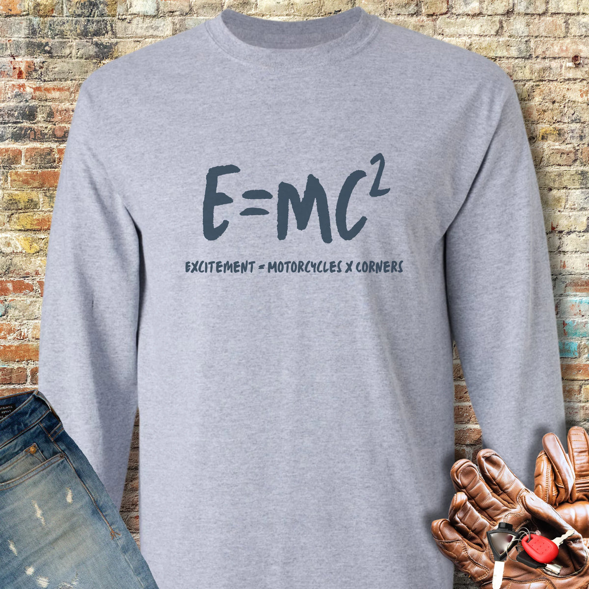 E=MC2 Long Sleeve T-Shirt - Sport Grey