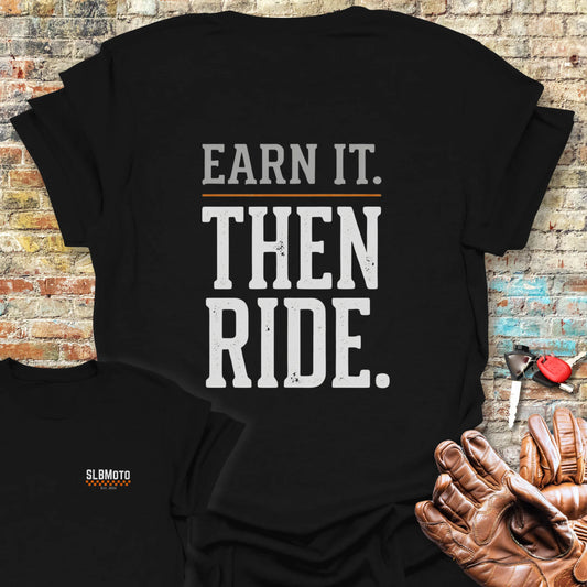Earn It Back Print T-Shirt - Black