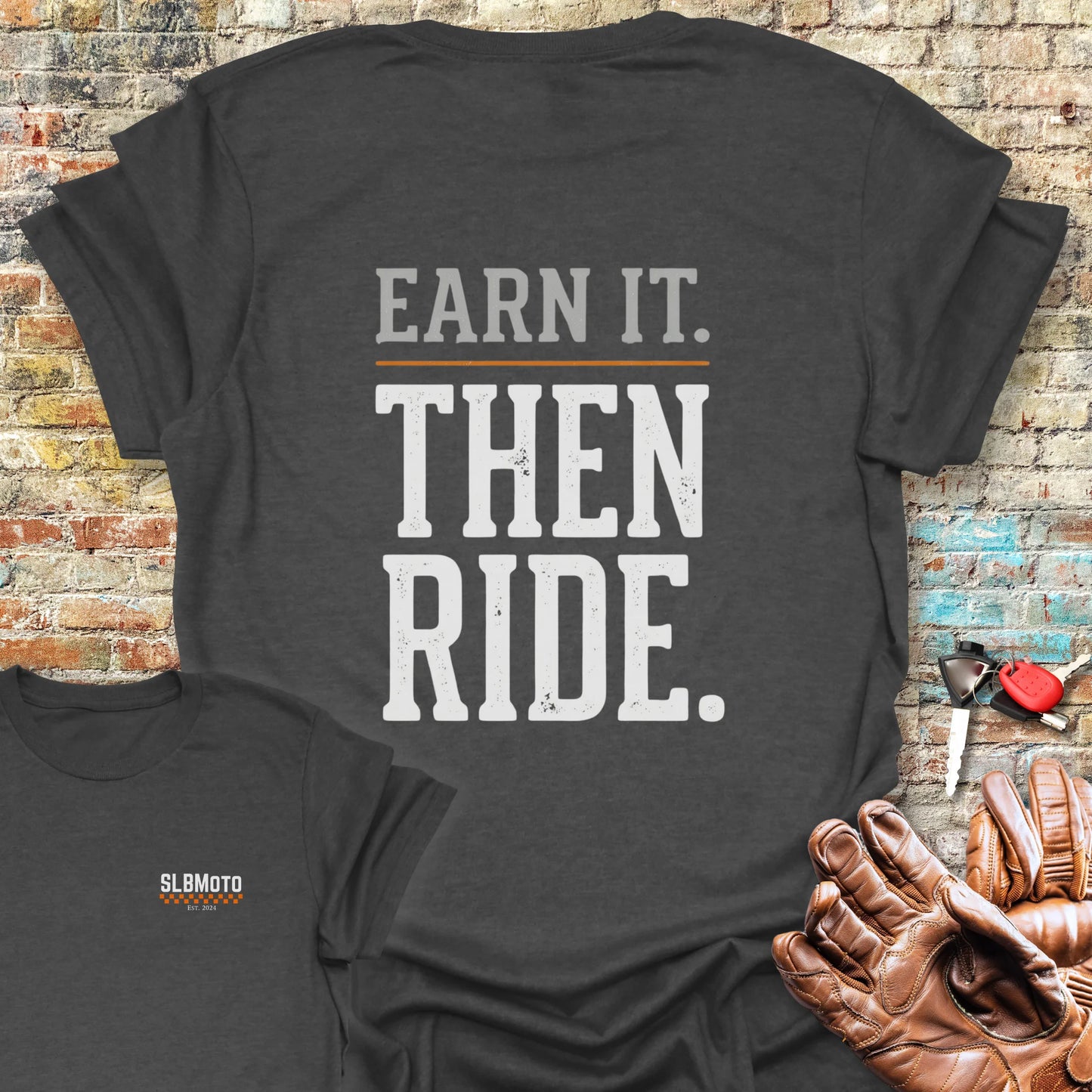 Earn It Back Print T-Shirt - Dark Heather