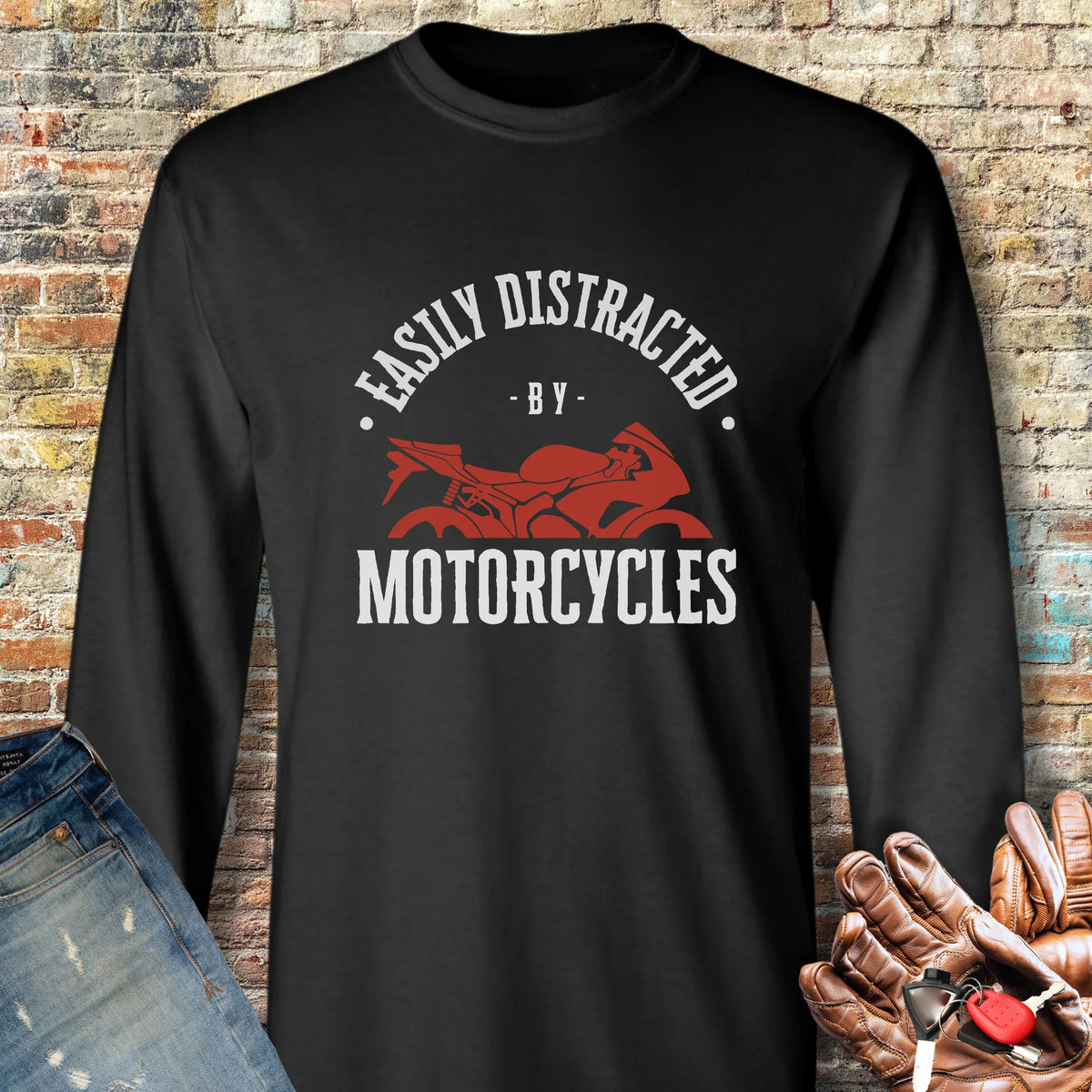 Distracted Long Sleeve T-Shirt - Black