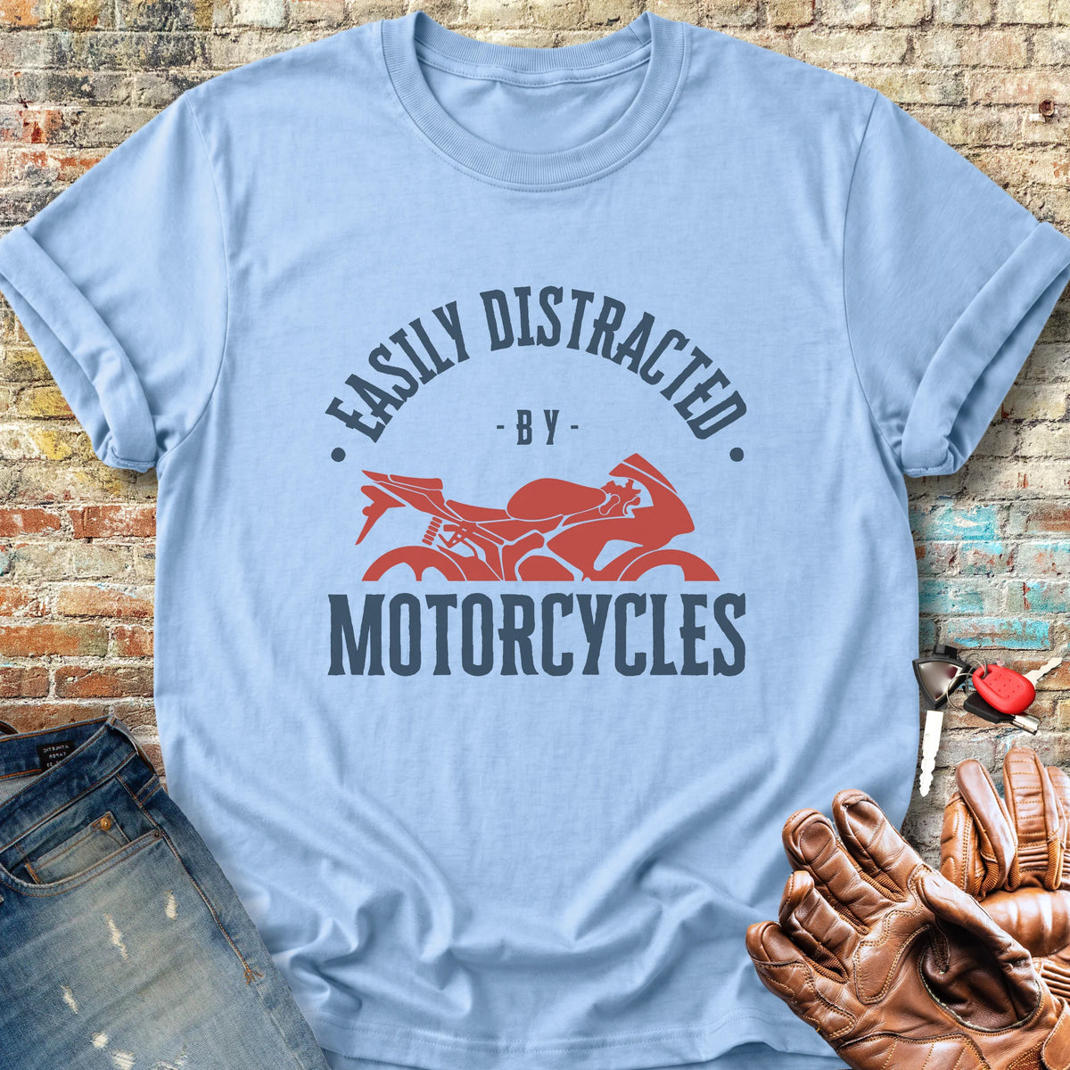 Distracted Classic T-Shirt - Light Blue