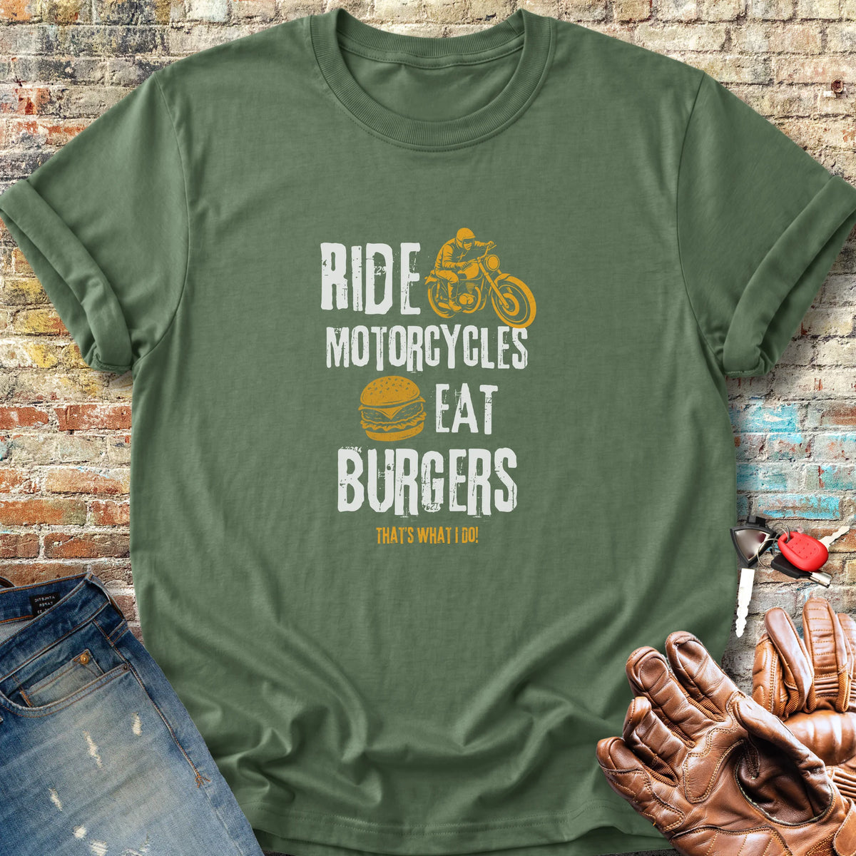 Eat Burgers Classic T-Shirt - Military Green