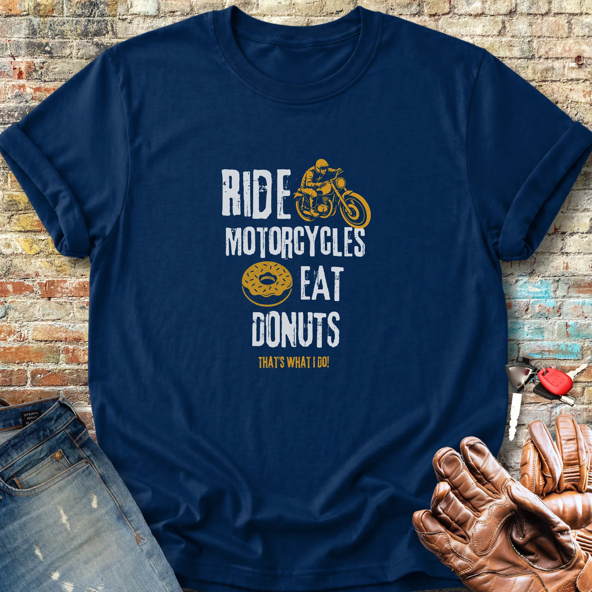 Eat Donuts Classic T-Shirt - Navy