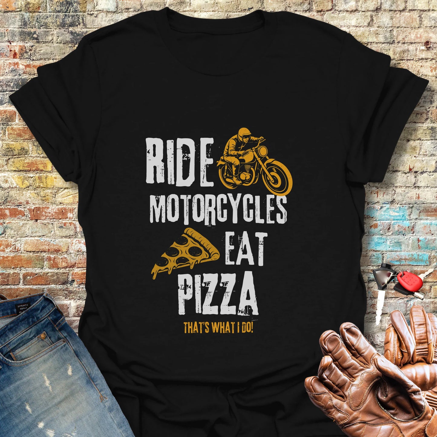 Eat Pizza T-Shirt - Black
