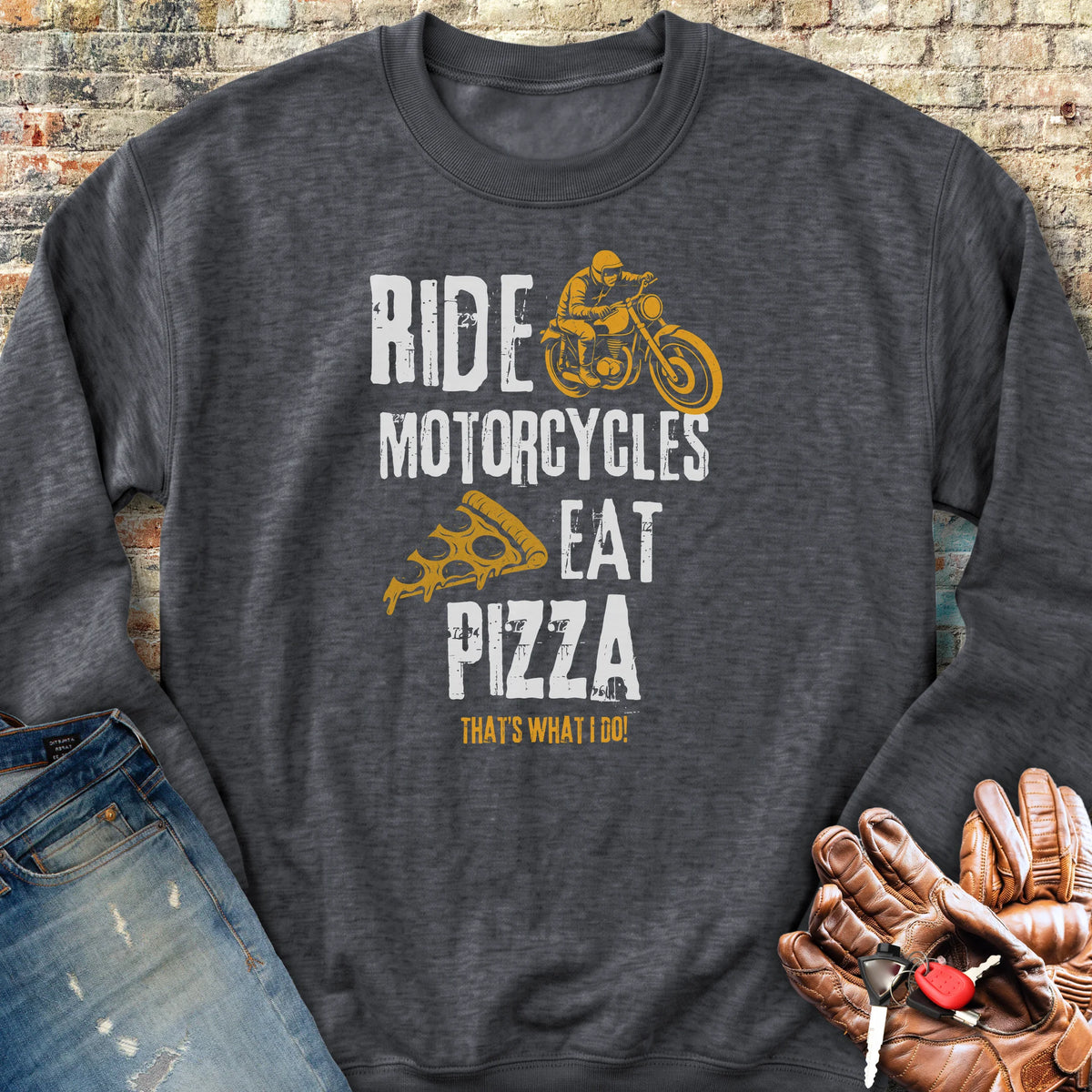 Eat Pizza Sweatshirt - Dark Heather