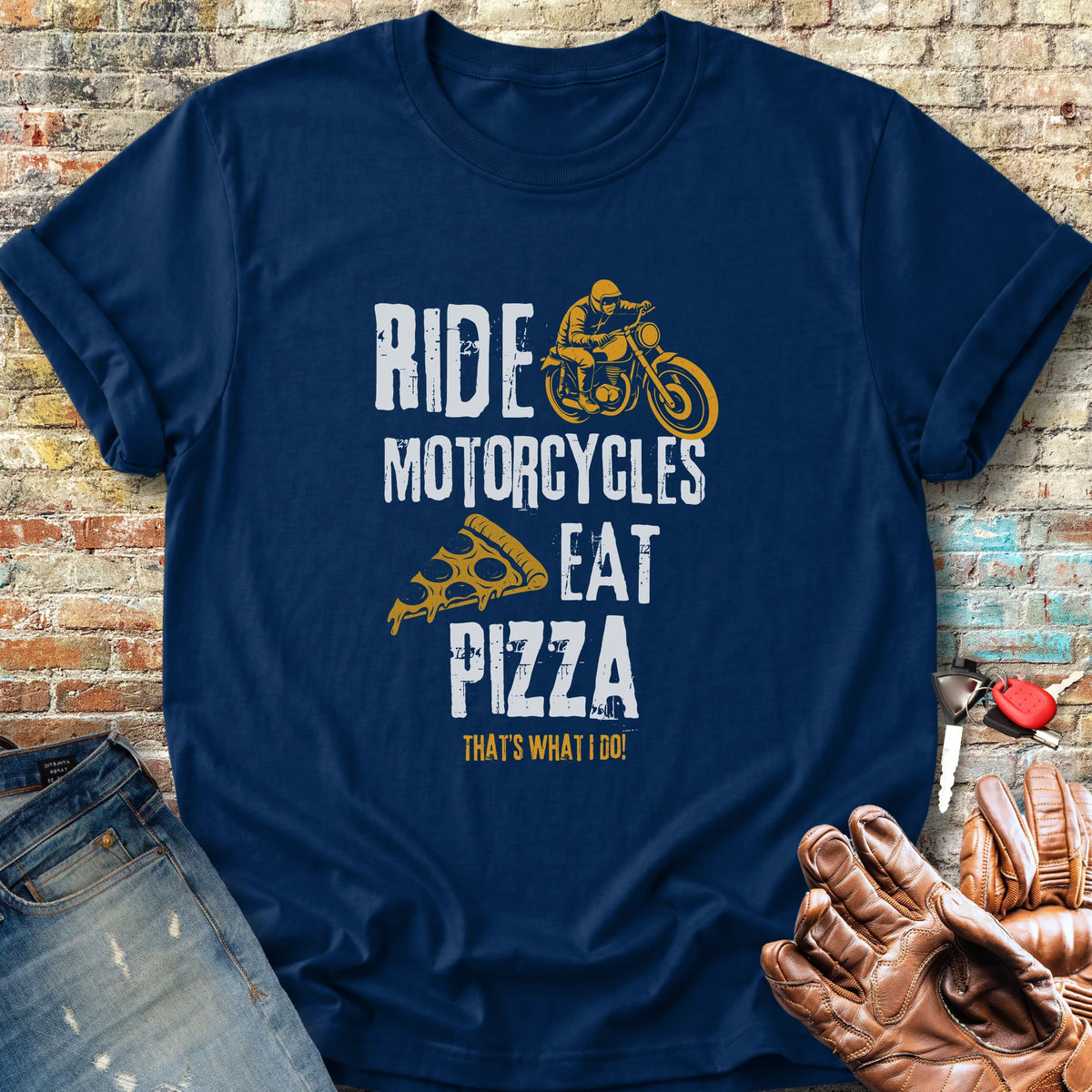 Eat Pizza Classic T-Shirt - Navy