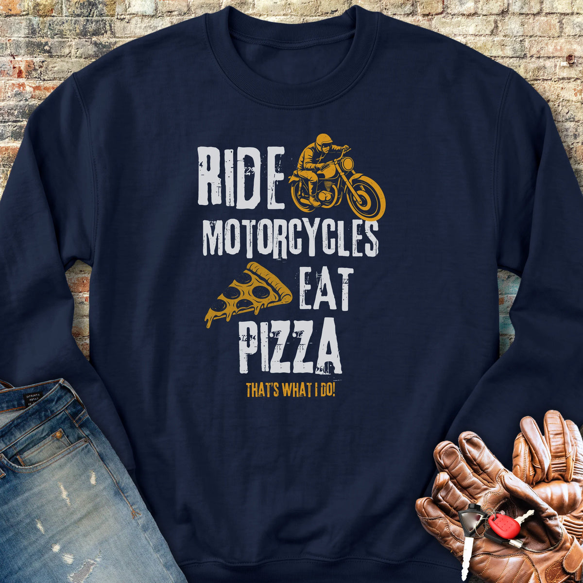 Eat Pizza Sweatshirt - Navy