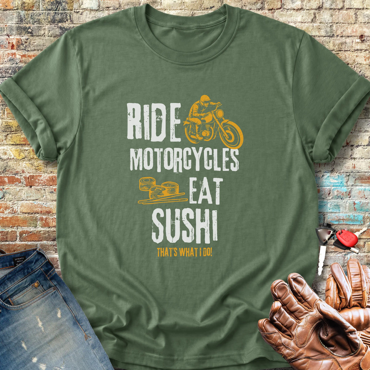 Eat Sushi Classic T-Shirt - Military Green