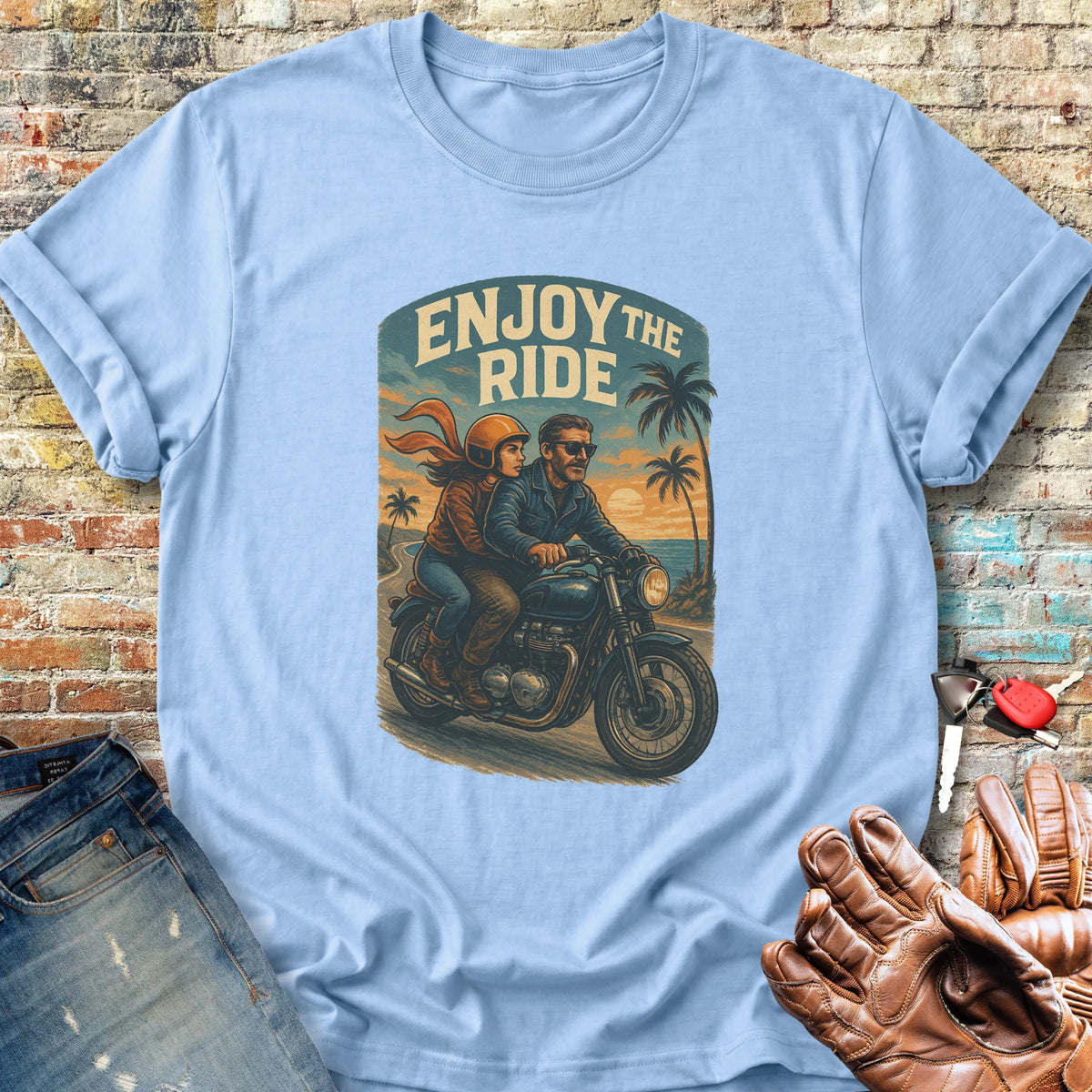 Enjoy The Ride Classic T-Shirt - Light Blue