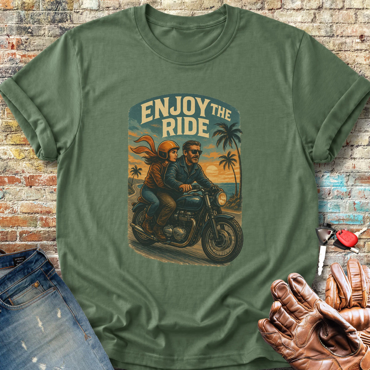 Enjoy The Ride Classic T-Shirt - Military Green