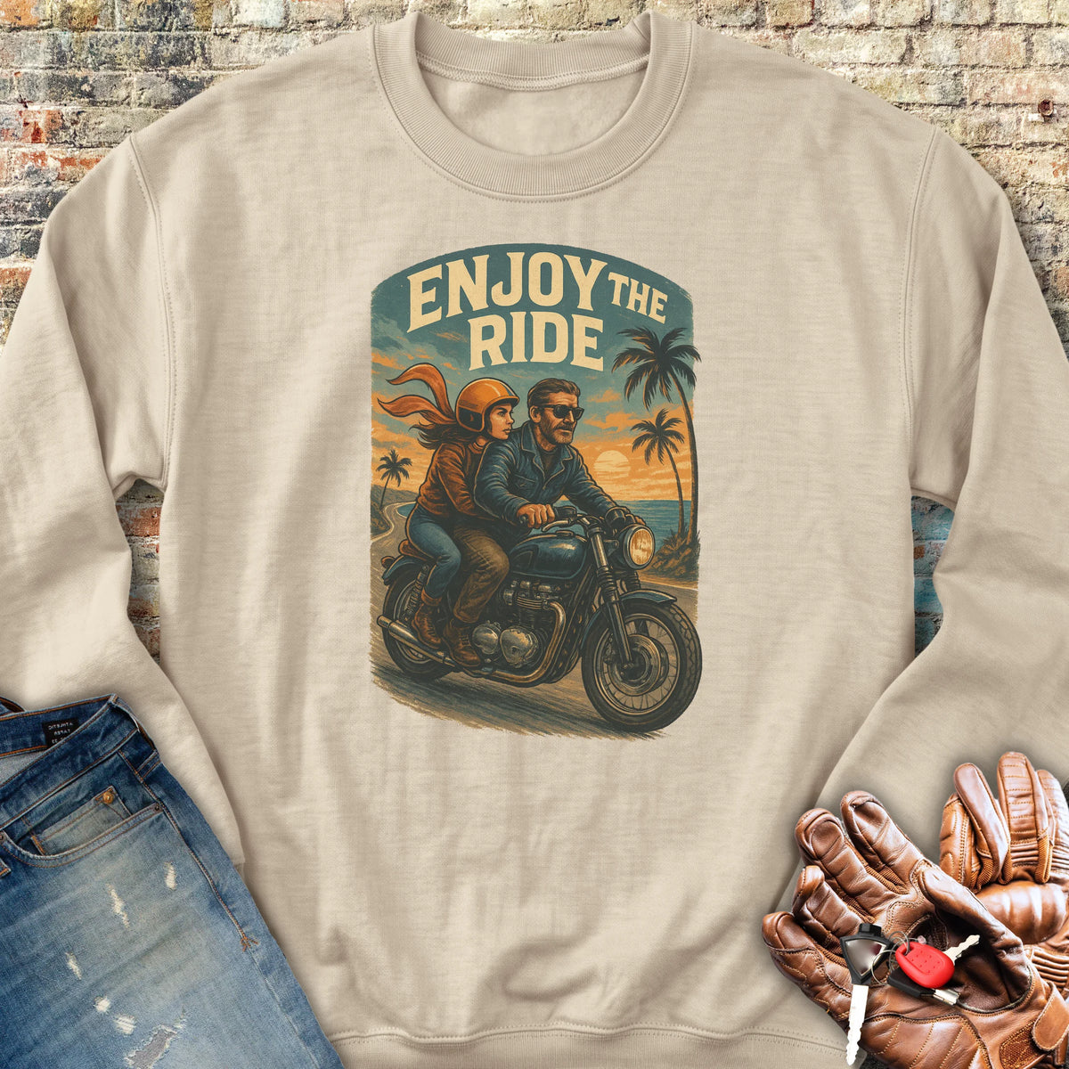 Enjoy The Ride Sweatshirt - Sand
