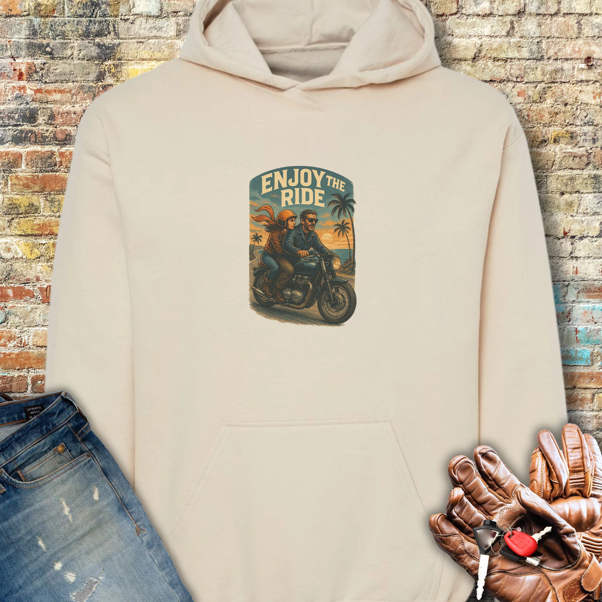 Enjoy The Ride Hoodie - Sand