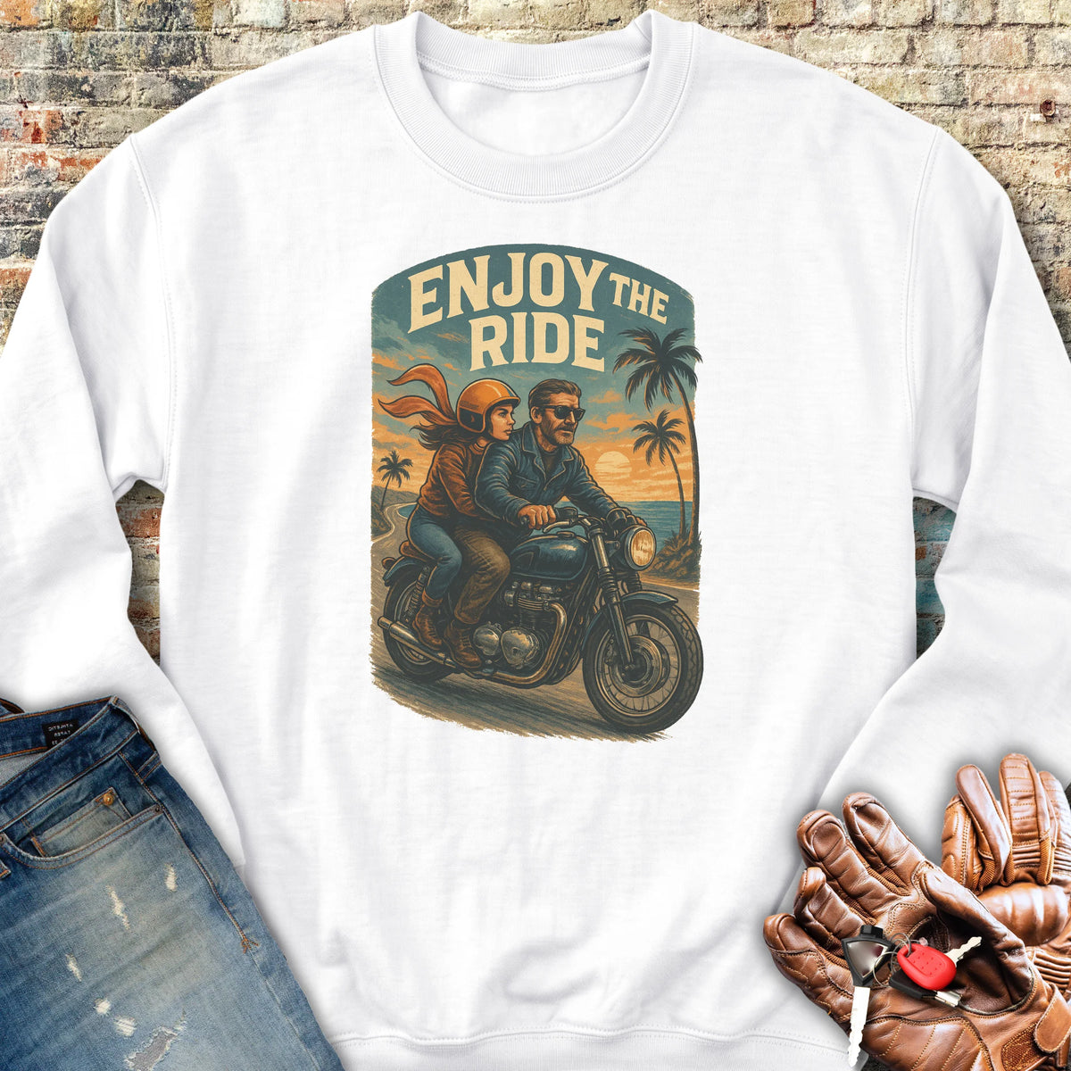 Enjoy The Ride Sweatshirt - White
