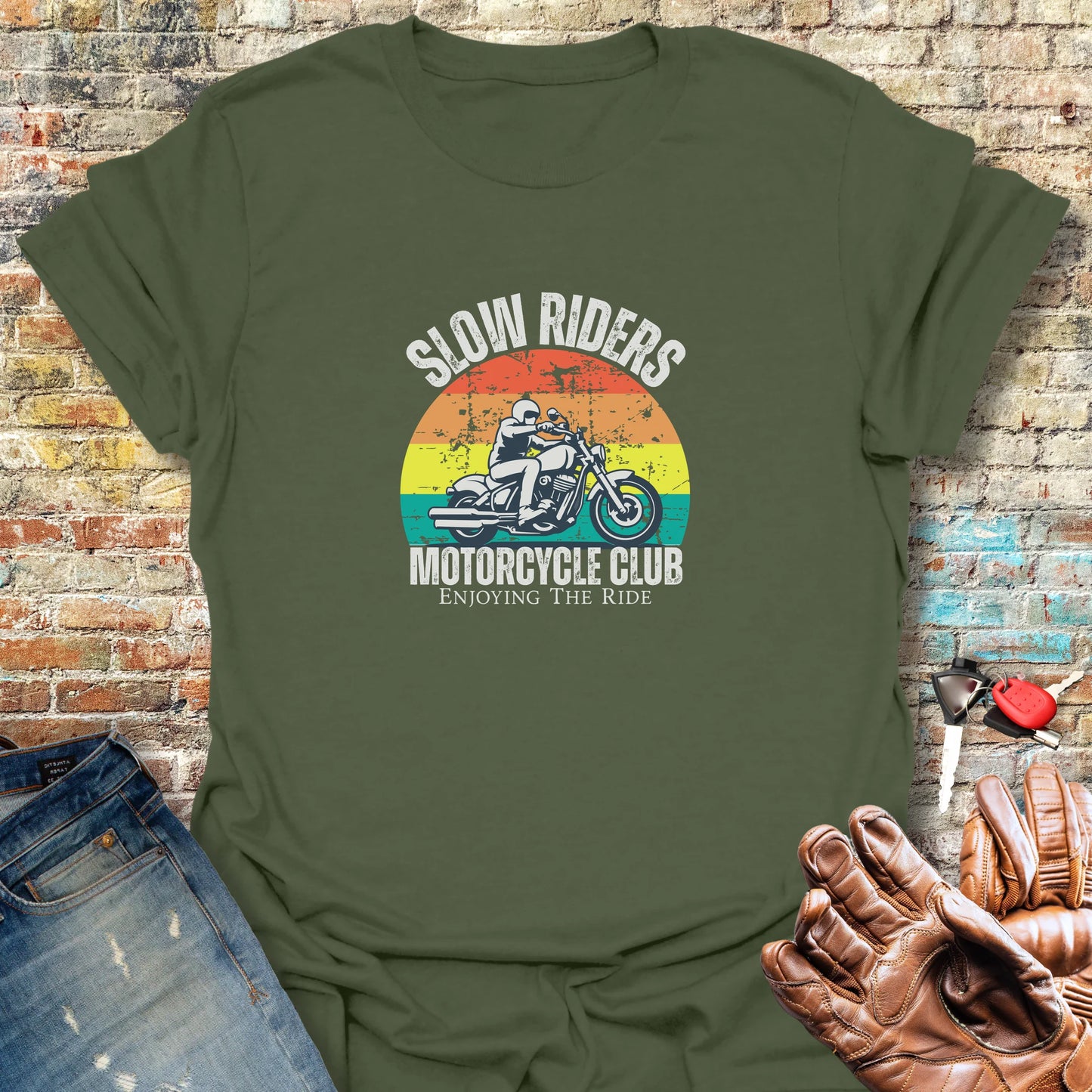 Enjoying The Ride T-Shirt - Military Green