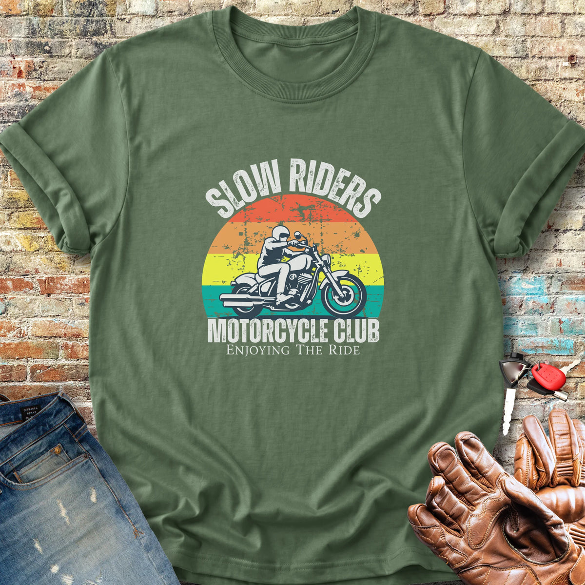 Enjoying The Ride Classic T-Shirt - Military Green