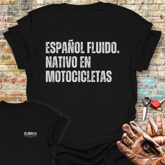 Espanol Fluido Back Print T-Shirt - Black